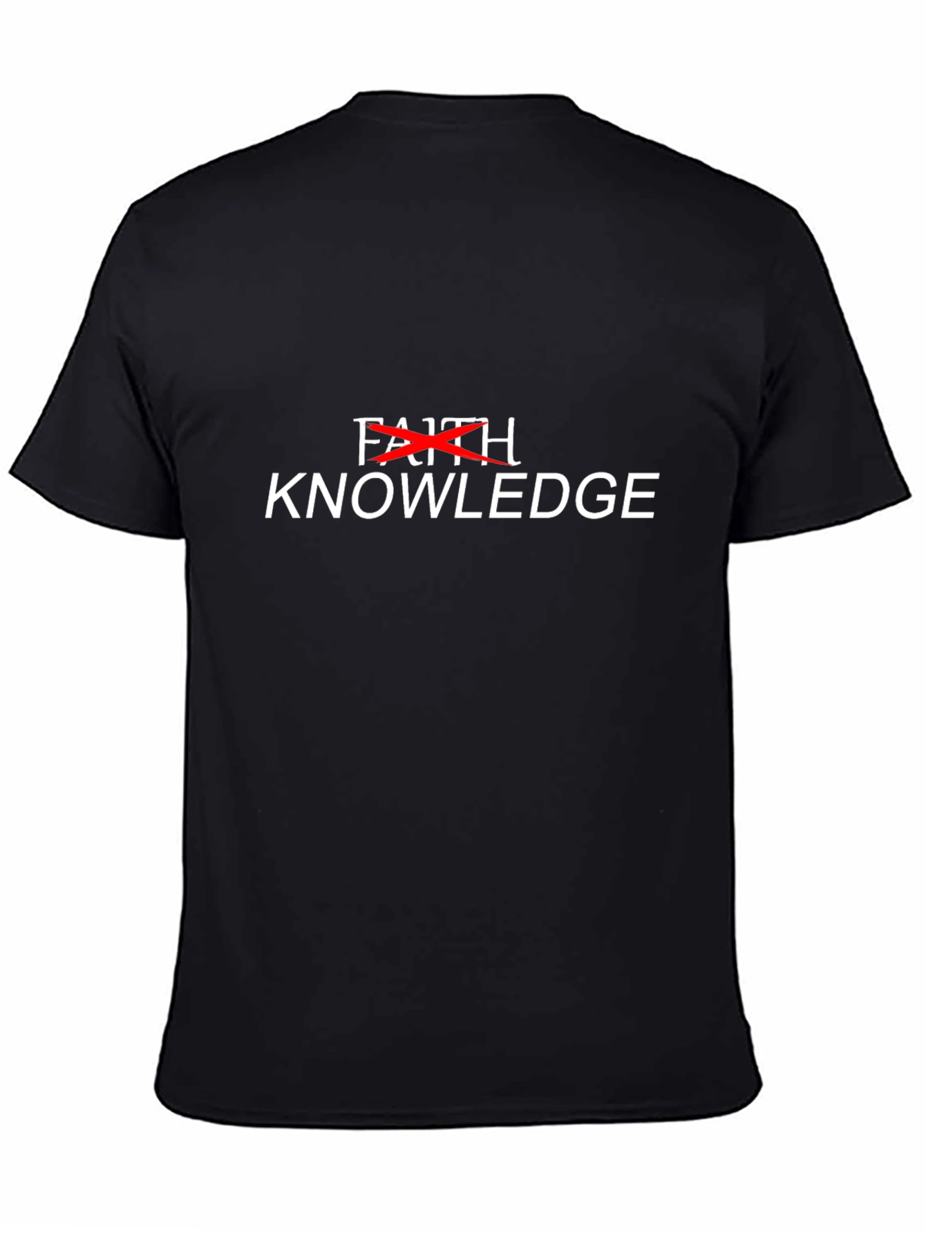 Black Faith Over Knowledge Graphic Tee - Mens Black view 4