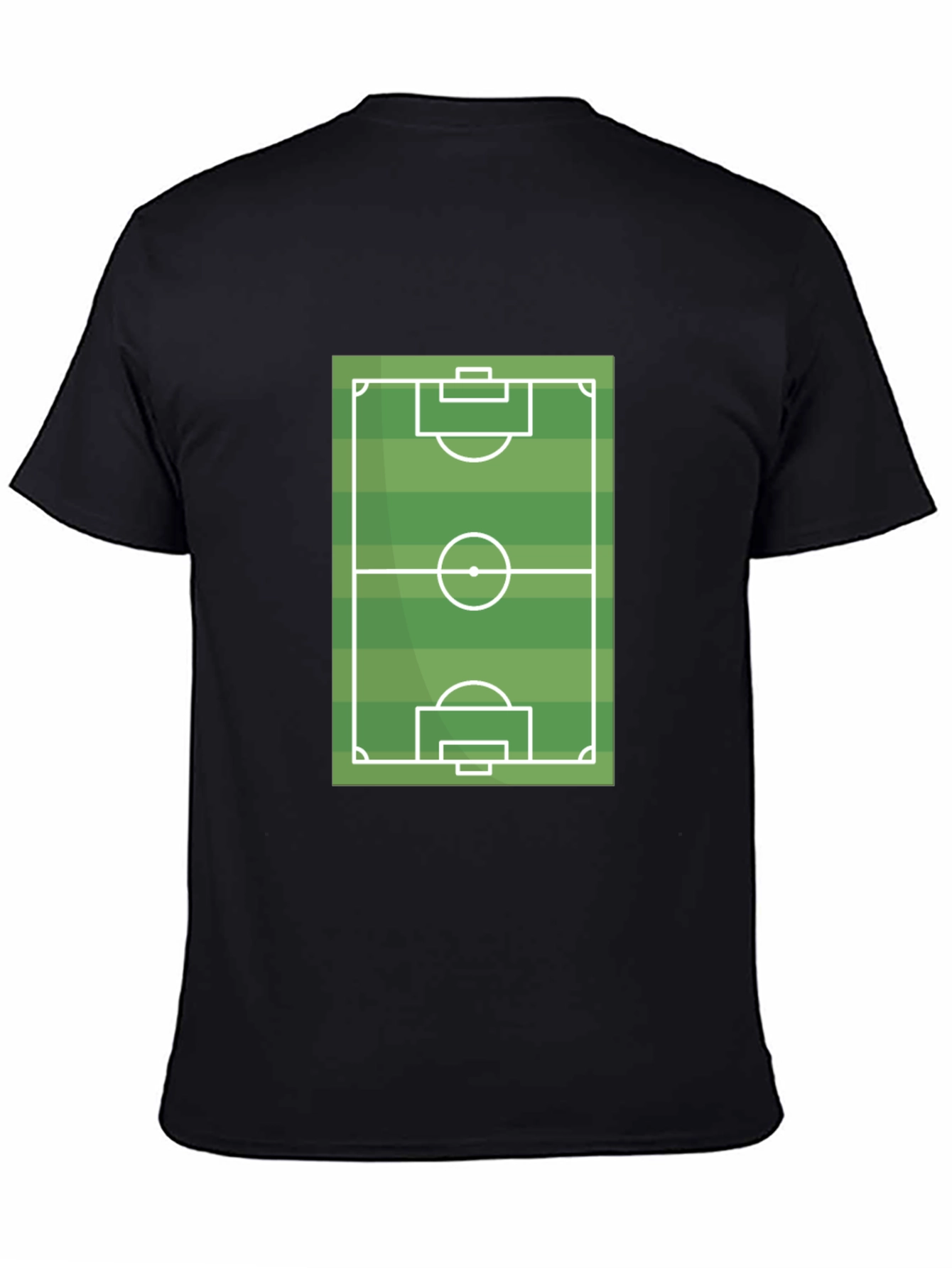 Black Soccer Field Graphic T-Shirt - Black Cotton Tee view 4