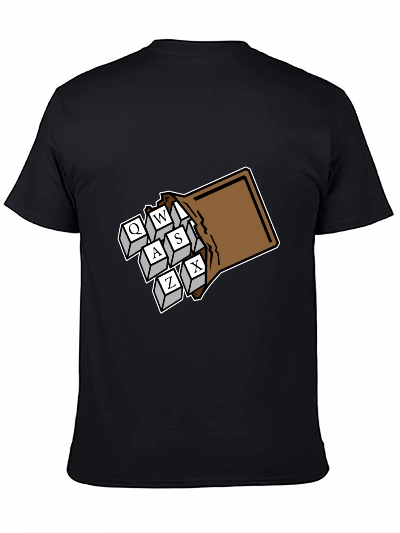 Black Gamer Keys T-Shirt - QWASZX Design view 4