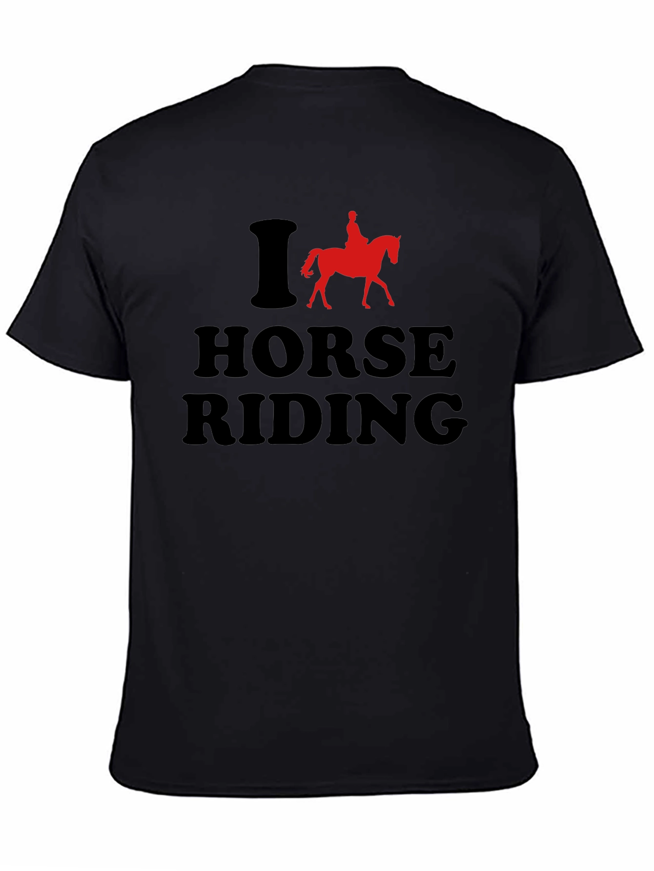 Black I Love Horse Riding Graphic T-Shirt view 4