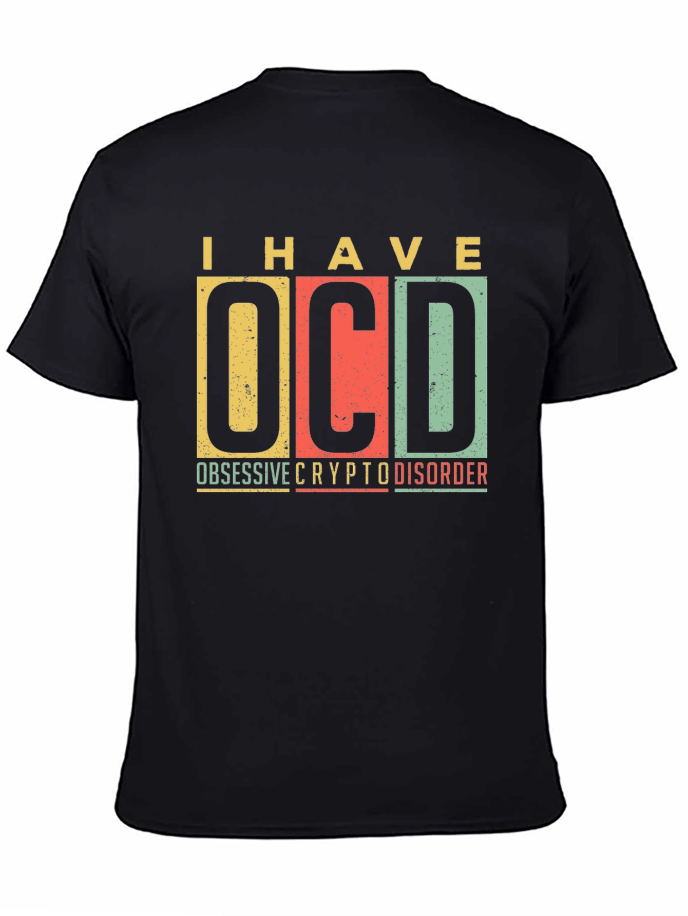 Black OCD Crypto Disorder Graphic Tee view 4