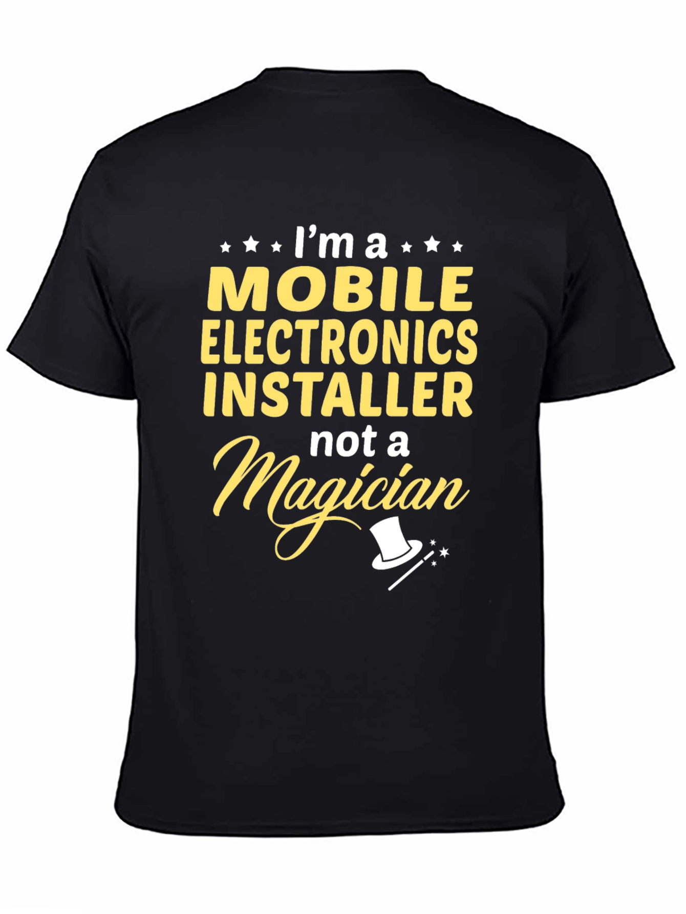 Black Mobile Electronics Installer T-Shirt view 4