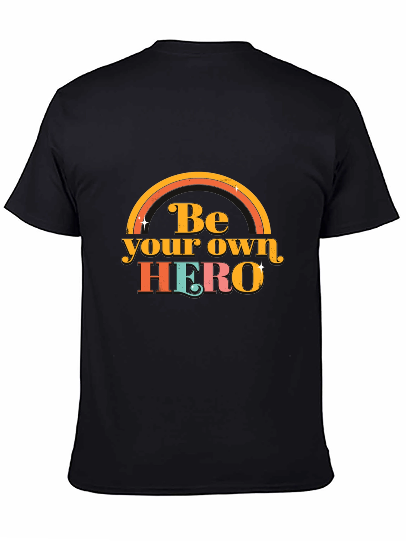 Black Be Your Own Hero Graphic Tee view 4
