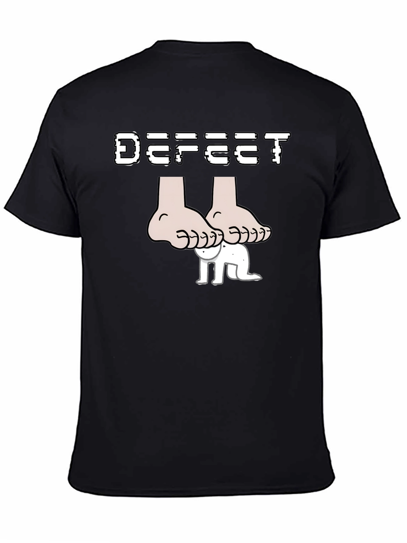 Black Defeet Funny Graphic T-Shirt view 4