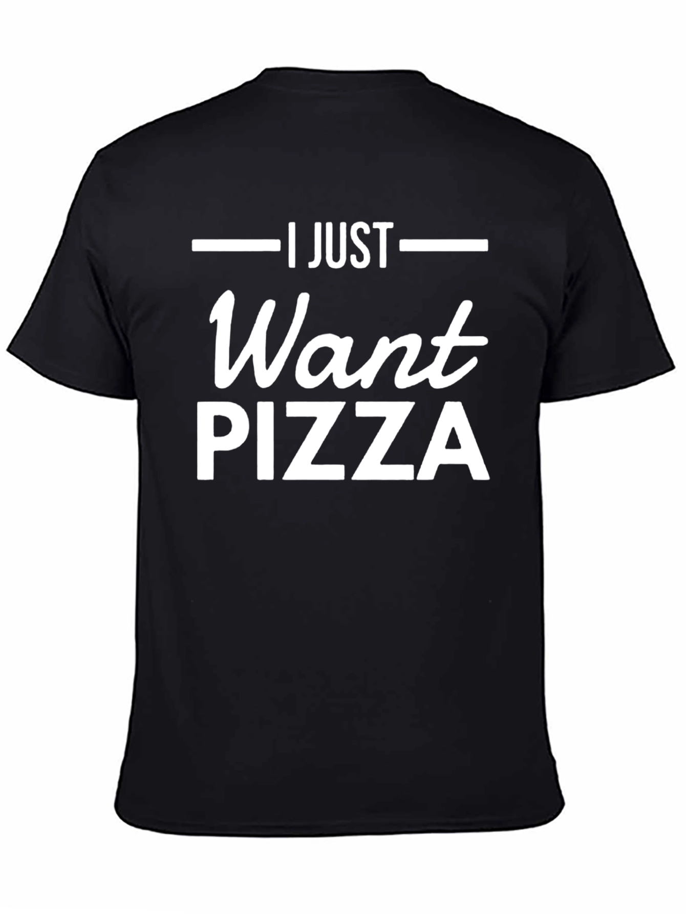 Black I Just Want Pizza Graphic Tee view 4