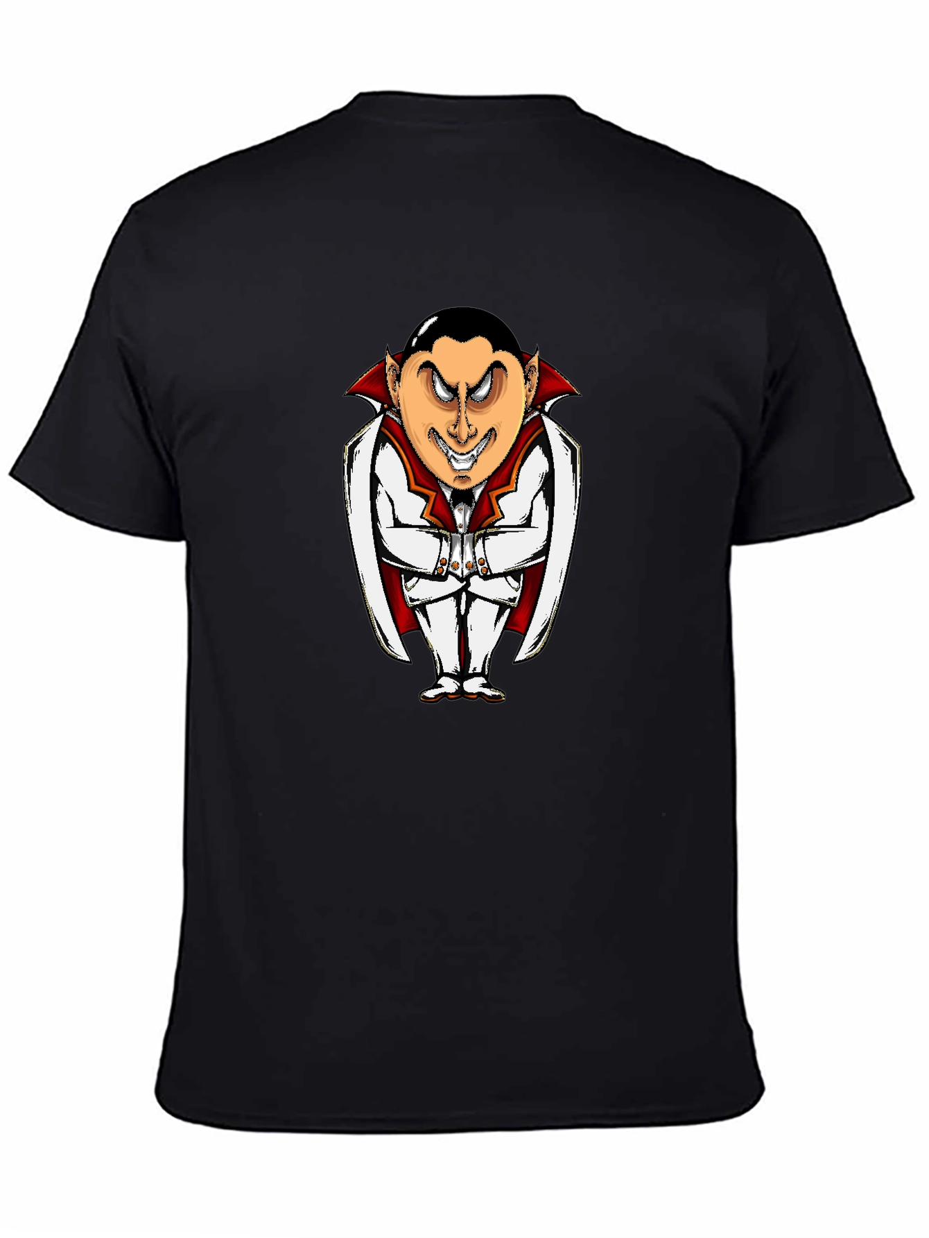 Black Vampire Cartoon Graphic Black T-Shirt view 4