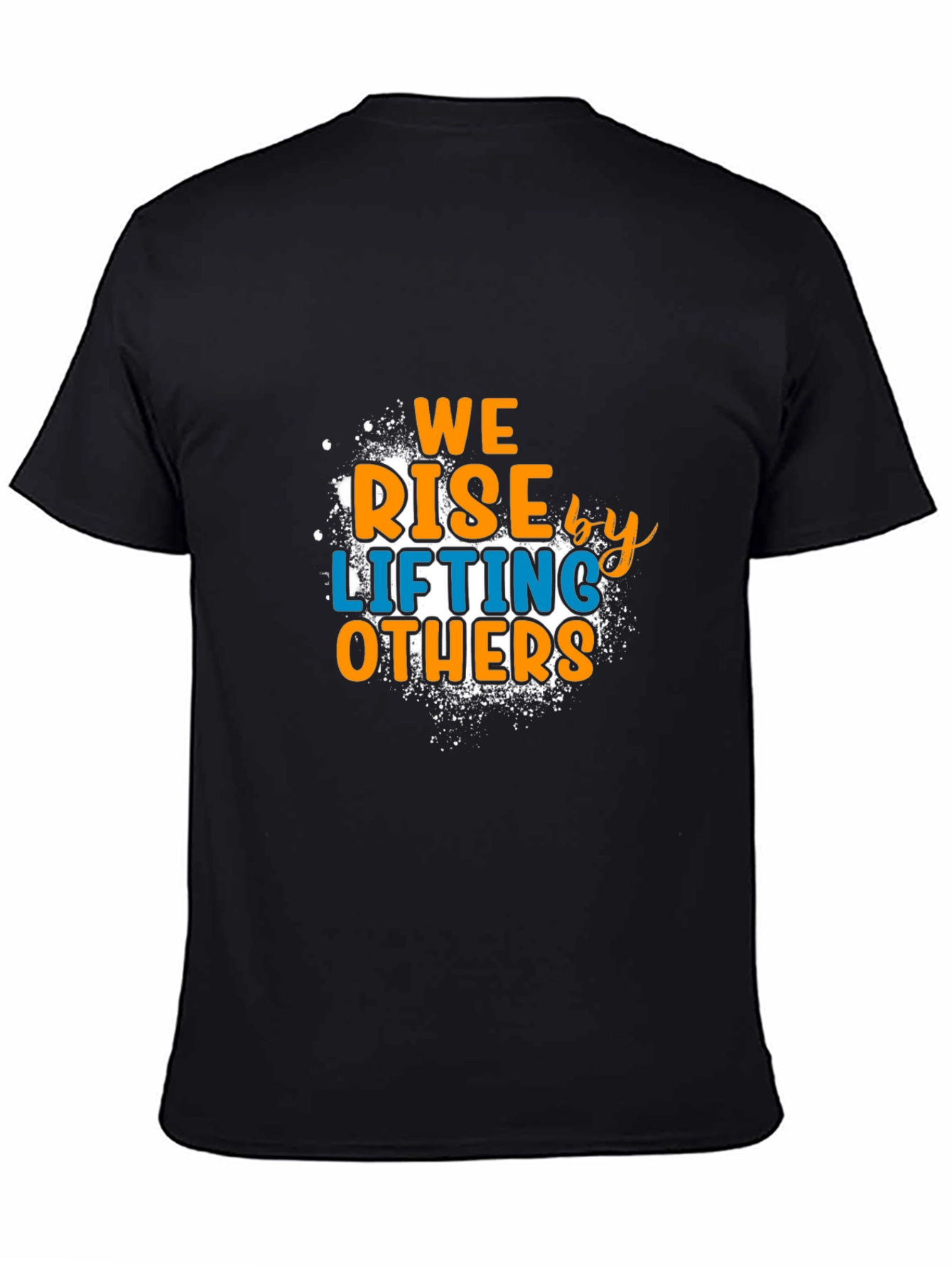 Black Inspirational 'We Rise' Graphic Tee - Black Cotton Blend view 4