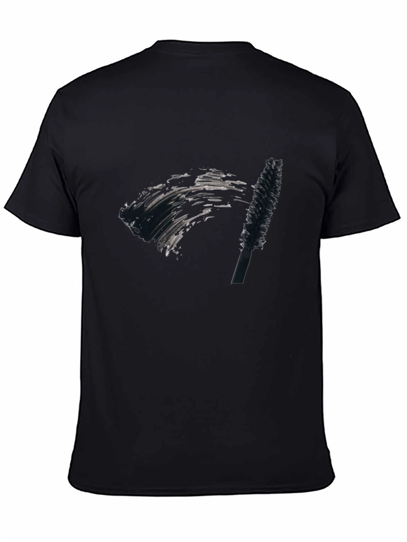Black Mascara Brush Graphic Tee - Unisex Black T-Shirt view 4