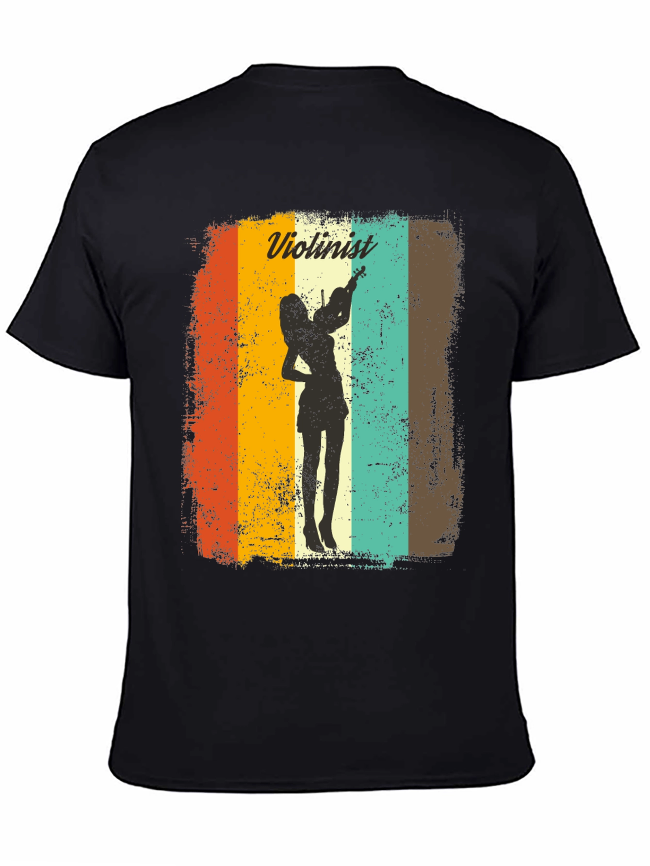 Black Violinist Retro Graphic Tee - Musician Style view 4