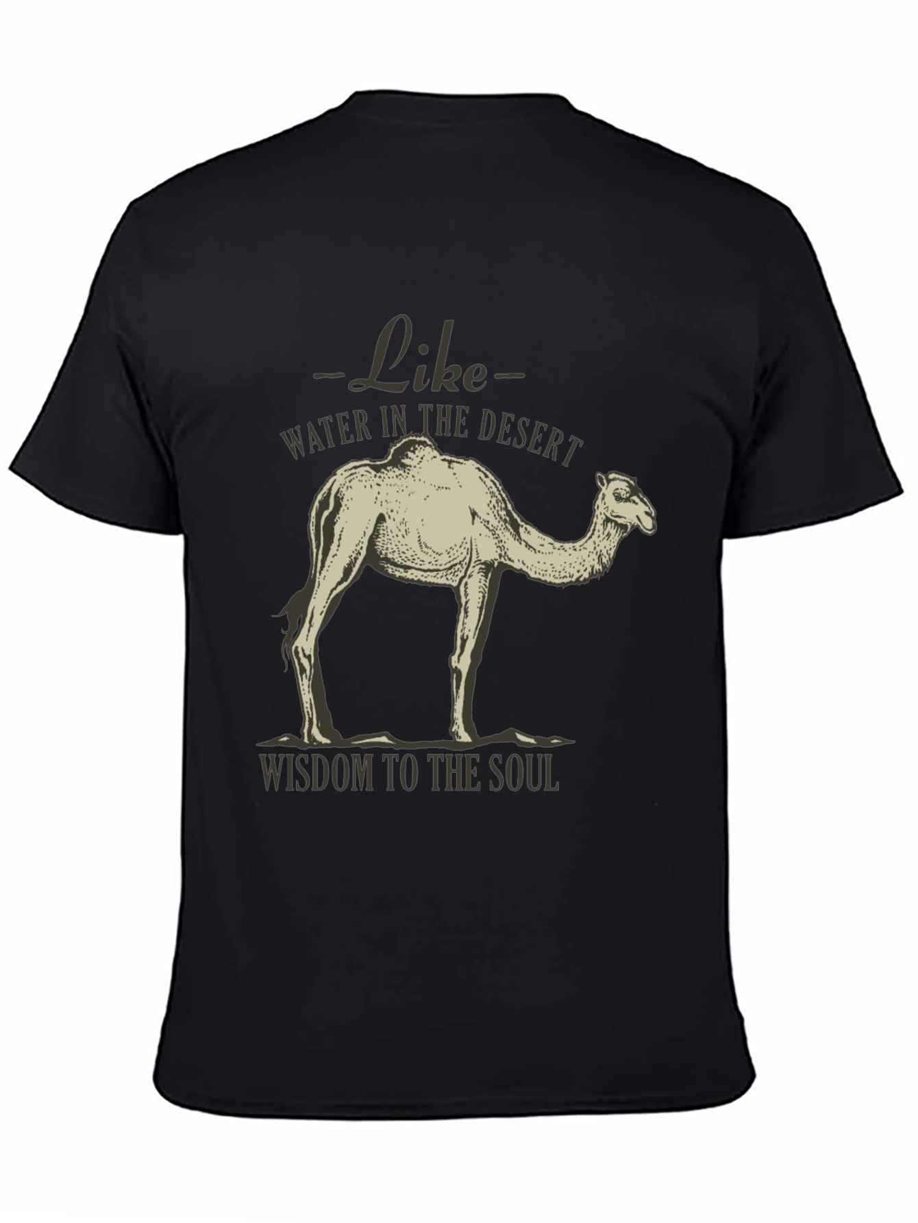 Black Camel Desert Wisdom Graphic T-Shirt view 4