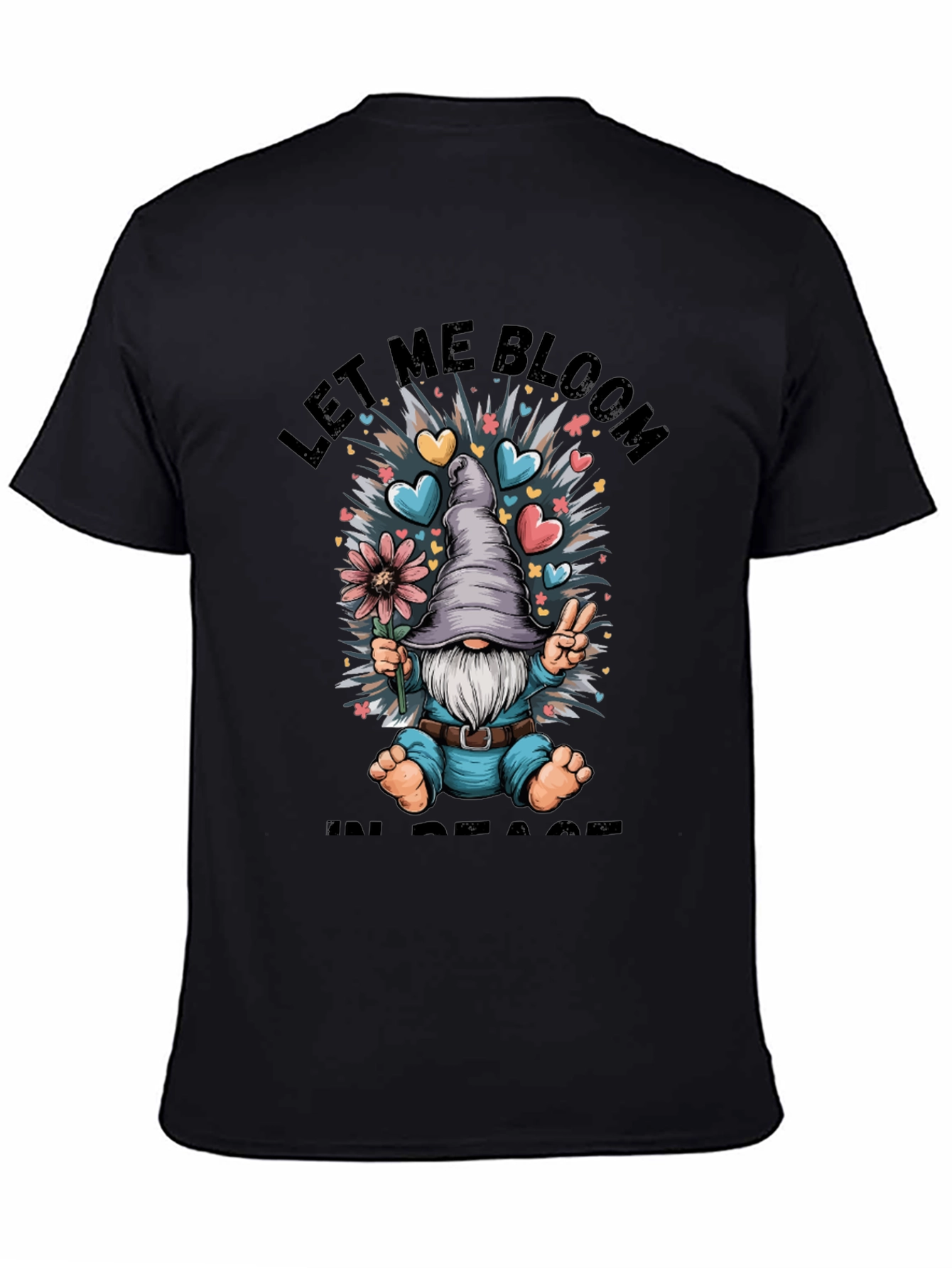 Let Me Bloom In Peace T-Shirt Gnome Graphic Tee - 4