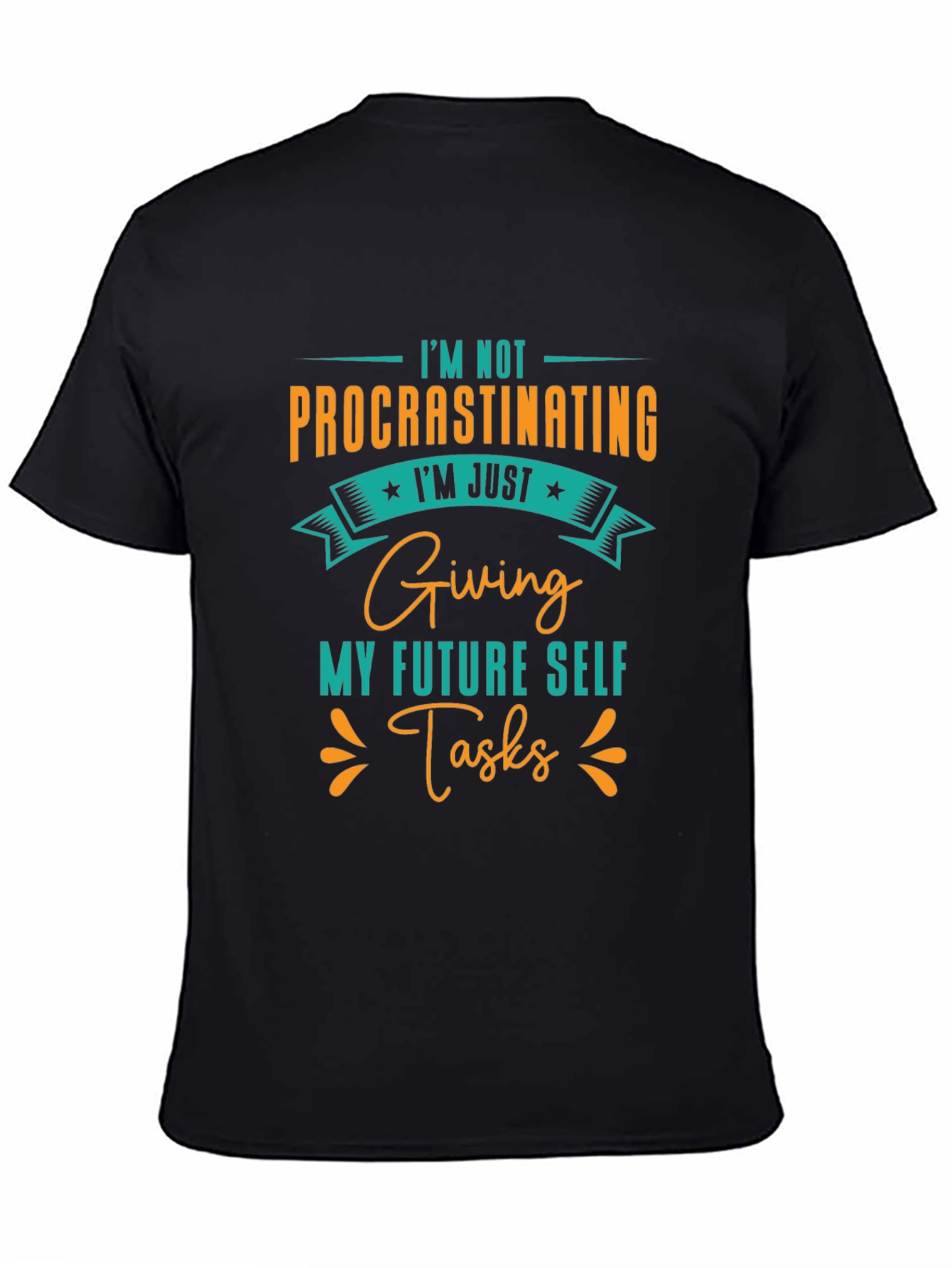 Black Procrastinating Graphic Tee - Funny Slogan T-Shirt view 4