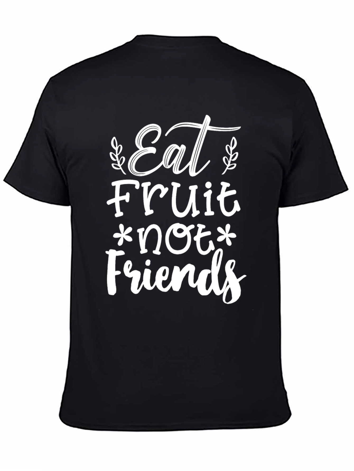 Black Eat Fruit Not Friends T-Shirt - Vegan Vegetarian Tee view 4