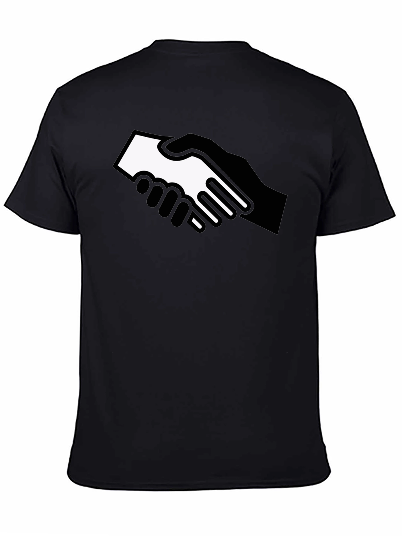 Black Handshake Graphic Black T-Shirt - Bold Statement Tee view 4
