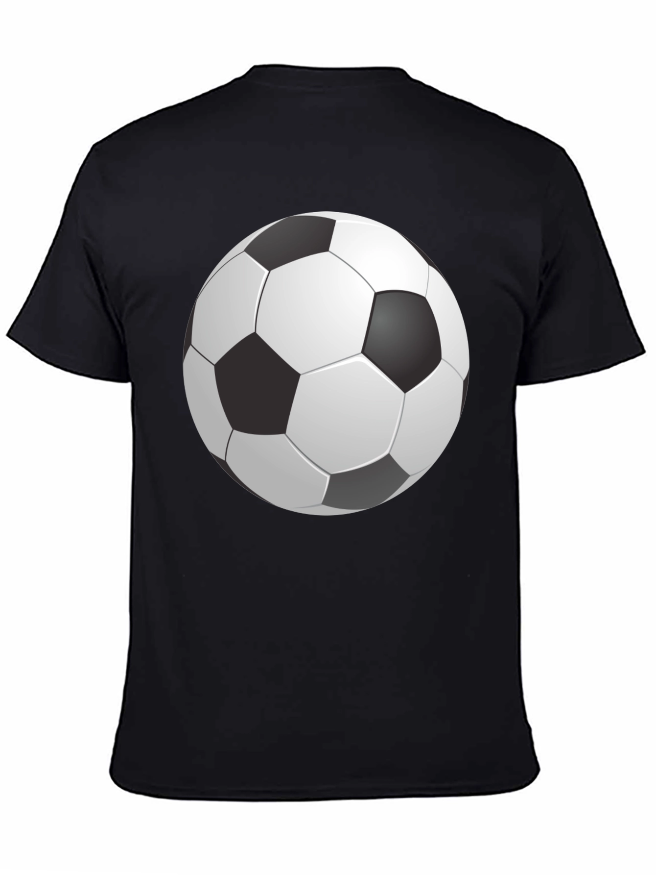 Black Soccer Ball Graphic Print Black T-Shirt view 4