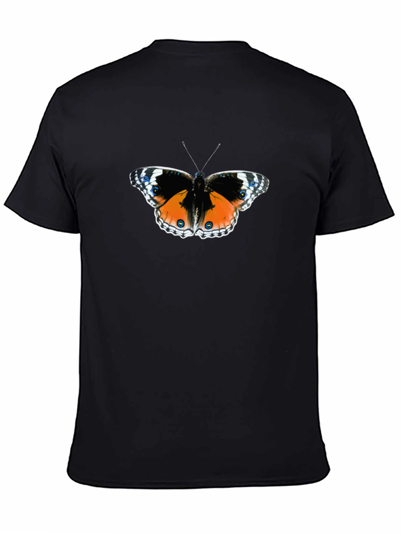 Black Butterfly Graphic Tee - Black Cotton Comfort view 4