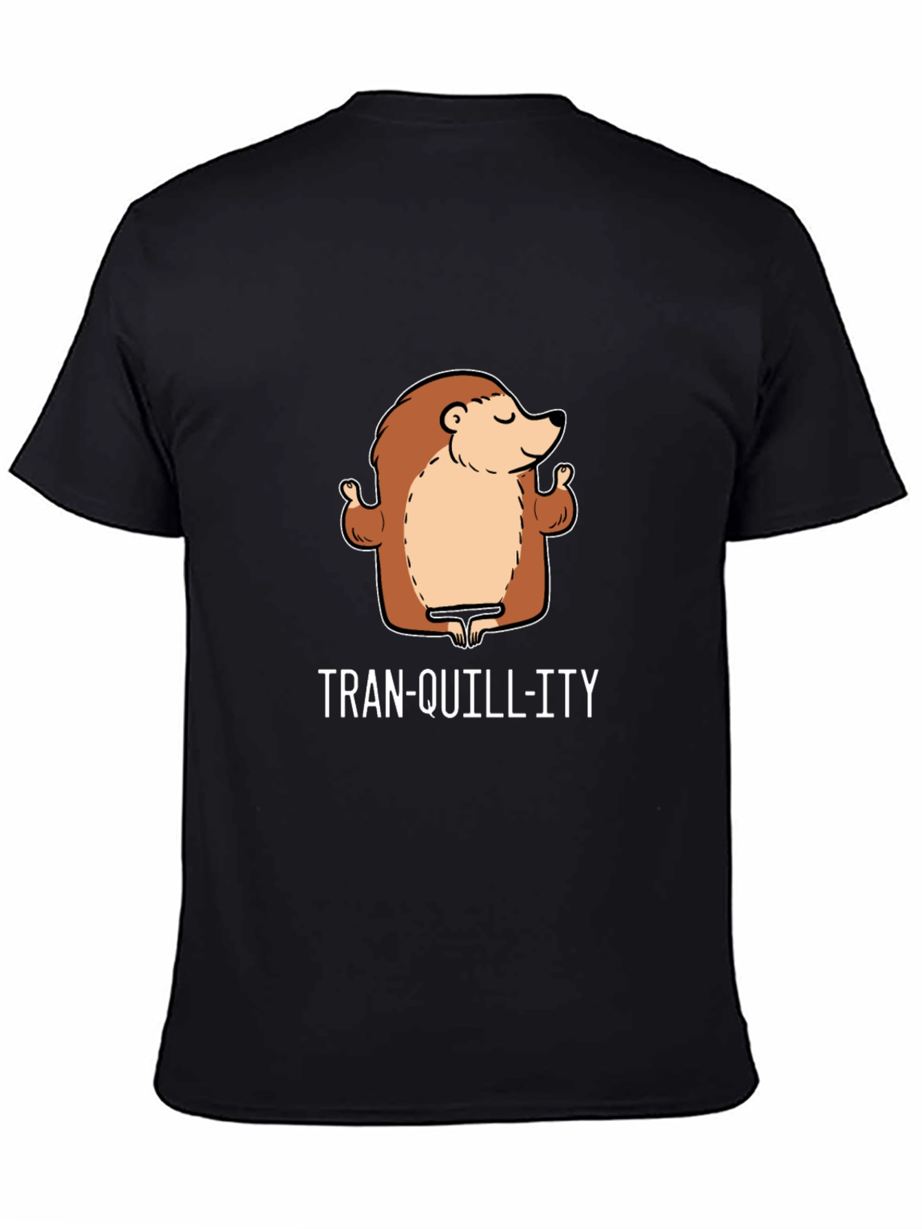 Black Tranquillity Hedgehog Black T-Shirt - Relax and Unwind view 4