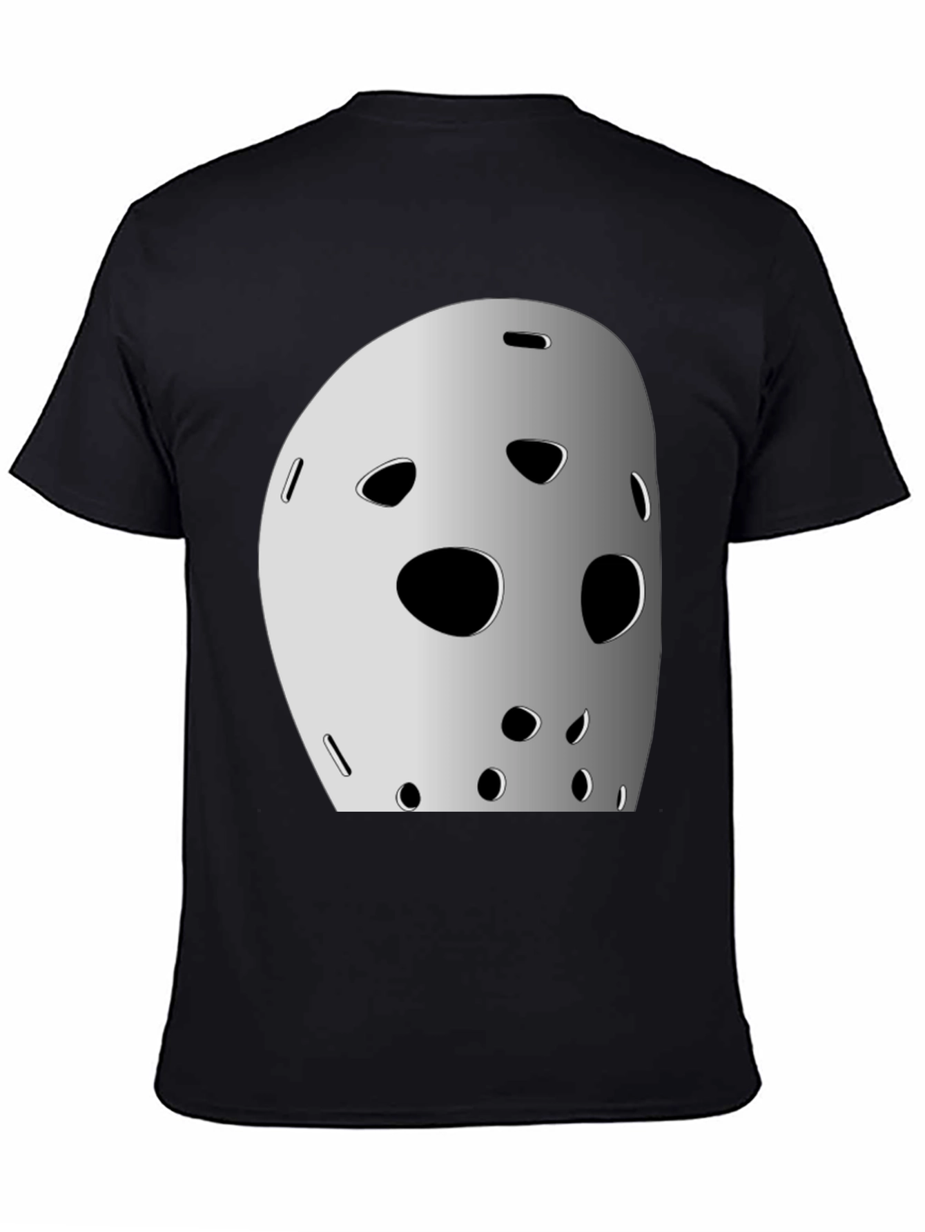 Black Hockey Mask Graphic Tee - Classic Horror Movie Style view 4