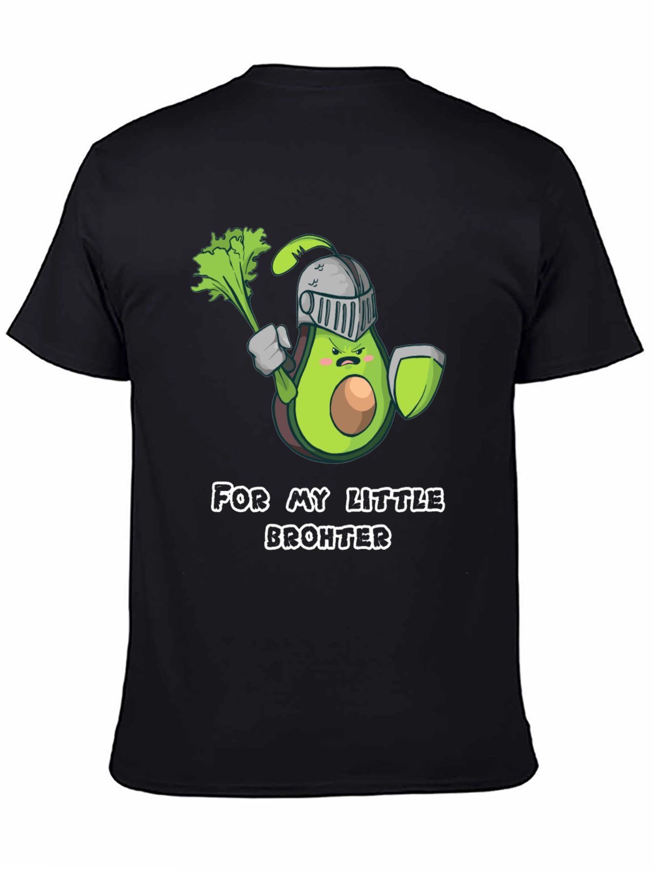 Black Avocado Knight T-Shirt - For My Little Brohter view 4