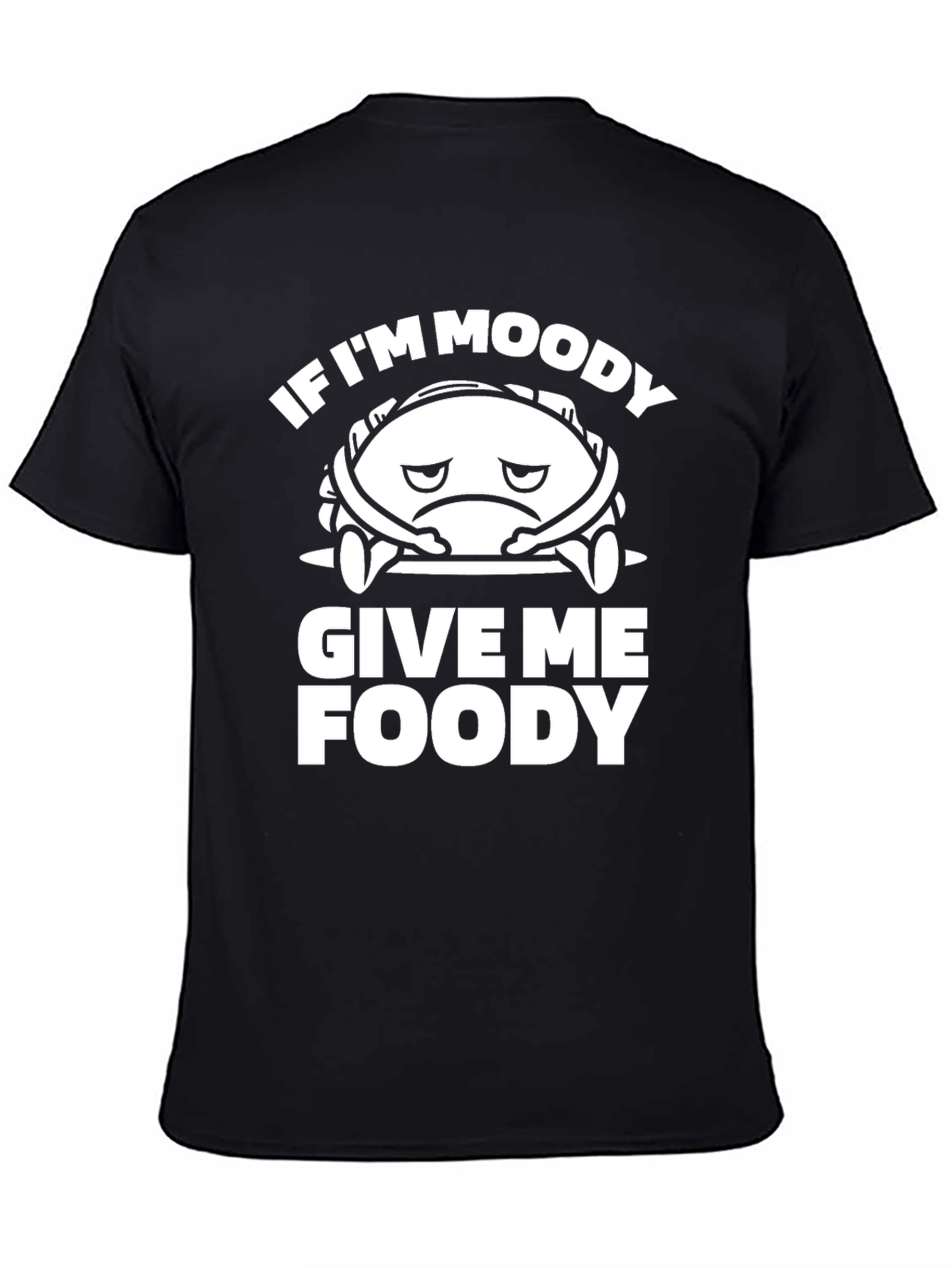 Black Moody Foody Graphic Tee - Funny Unisex T-Shirt view 4