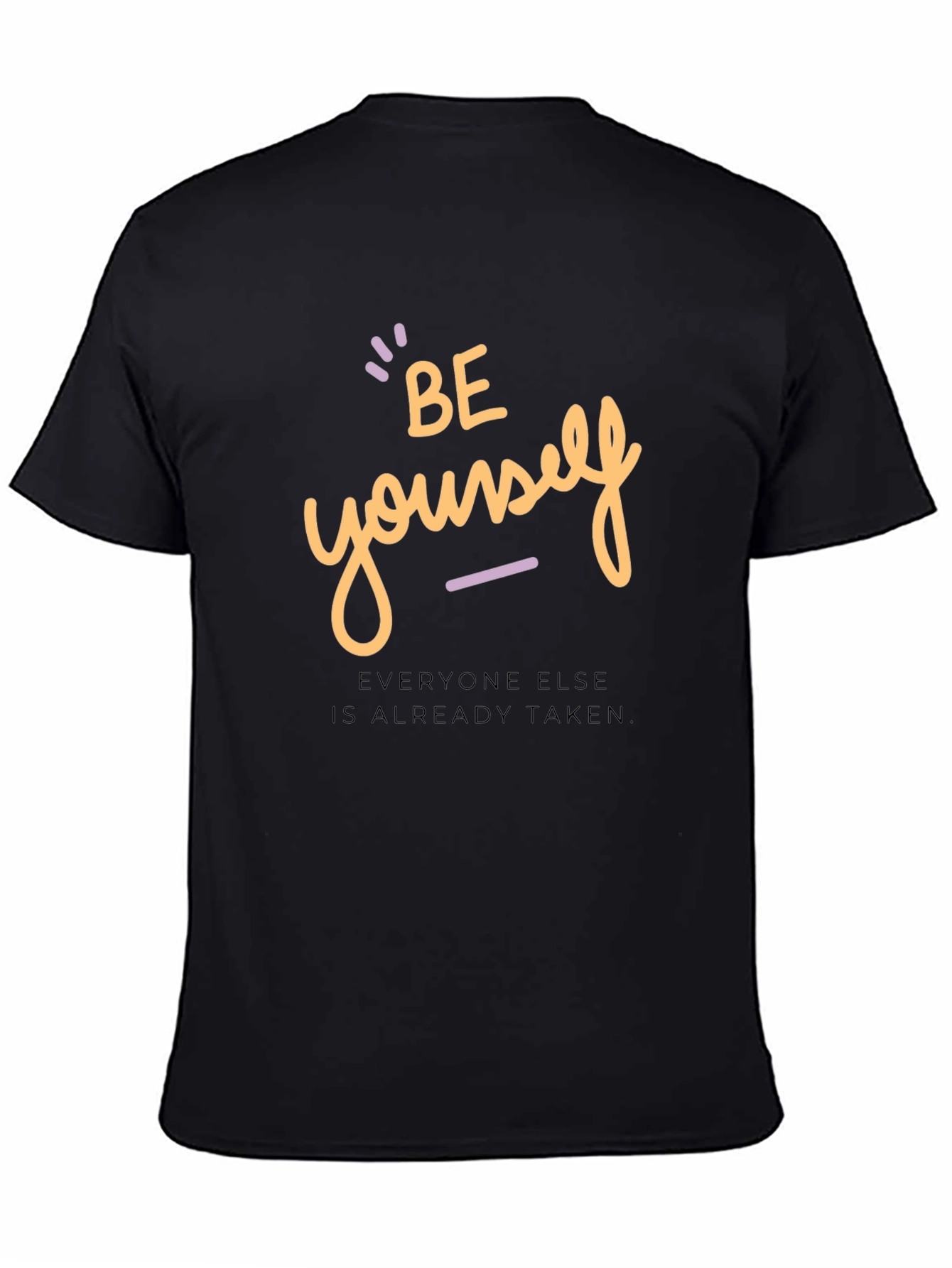Black Be Yourself Graphic Tee - Trendy Black T-Shirt view 4