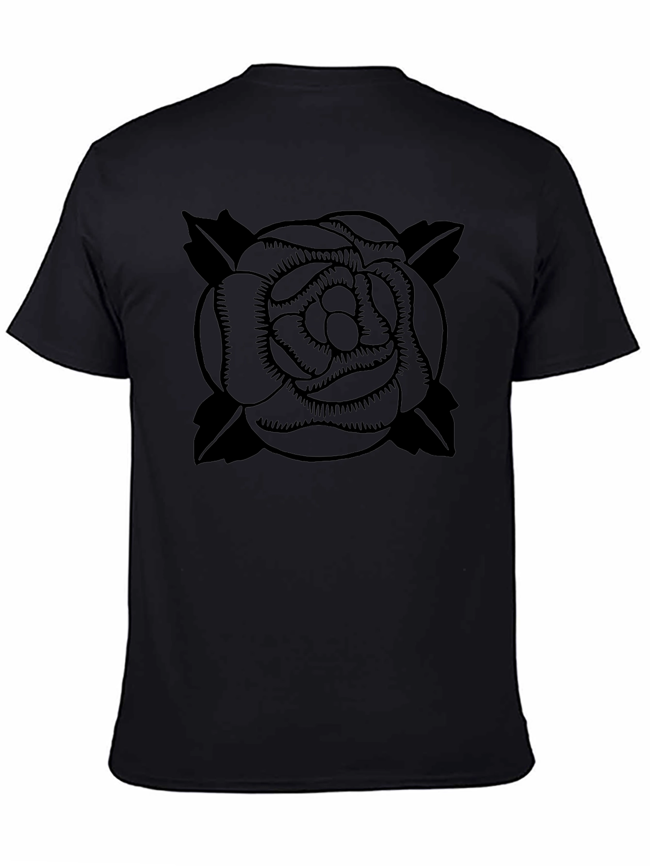 Black Black Rose Graphic Tee - Classic Style view 4