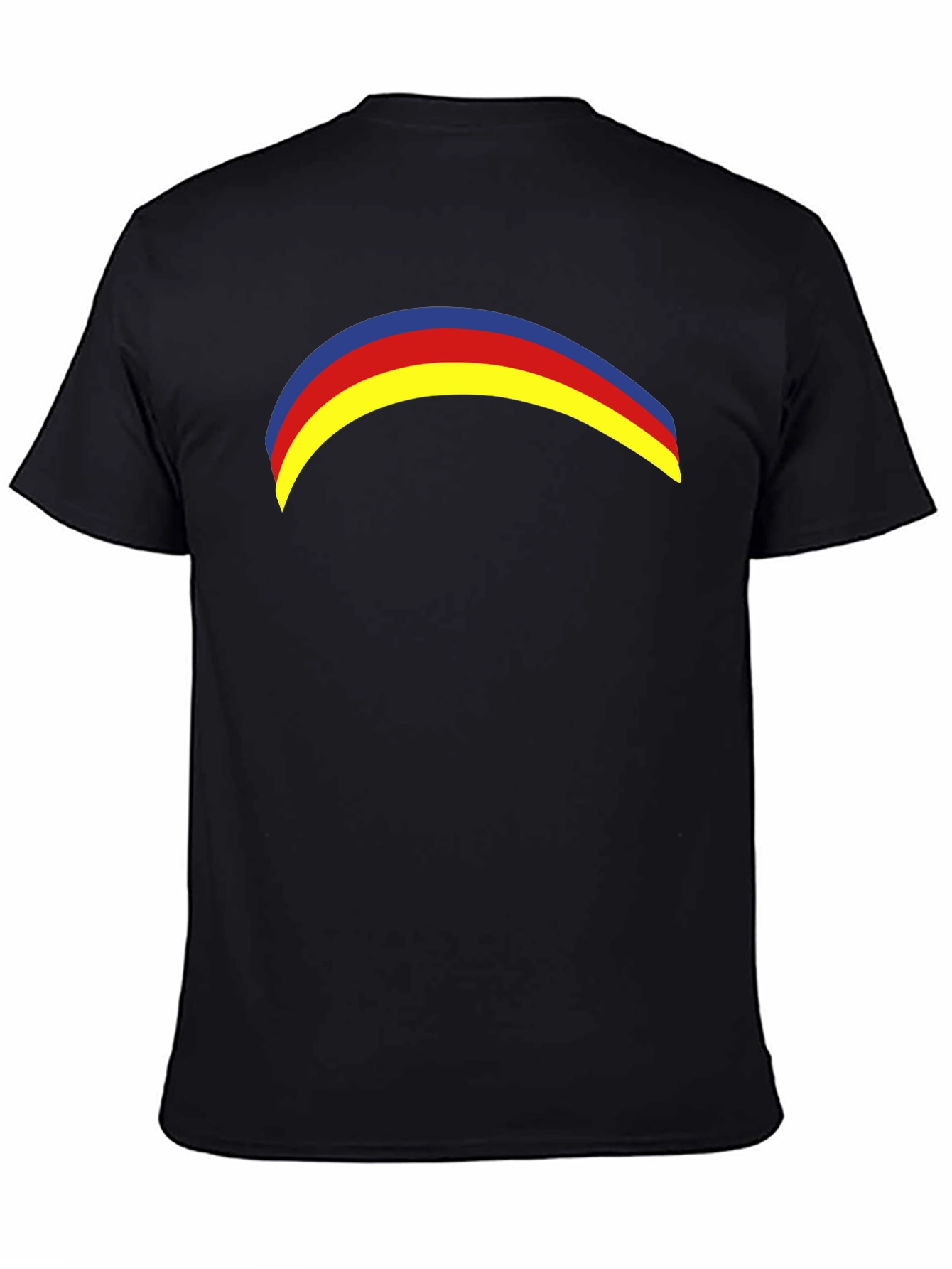 Black Rainbow Arc Graphic Tee - Casual Black T-Shirt view 4