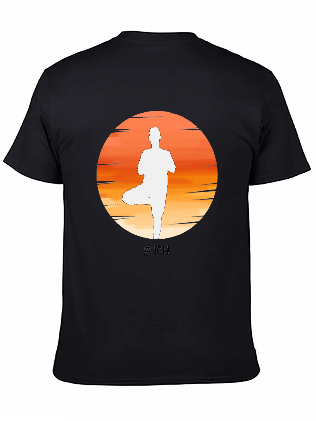 Black Yoga Pose Silhouette T-Shirt - Stylish Graphic Tee view 4