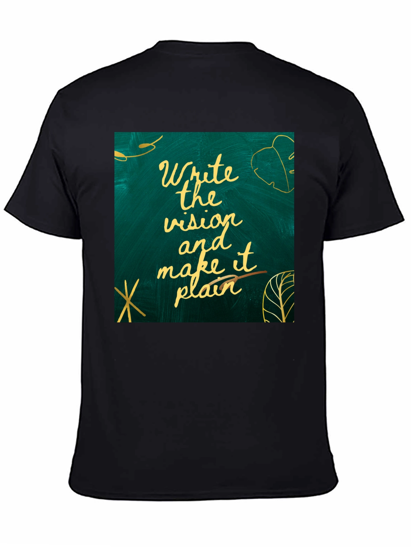 Black Visionary Tee: Write the Vision, Make it Plain T-Shirt view 4