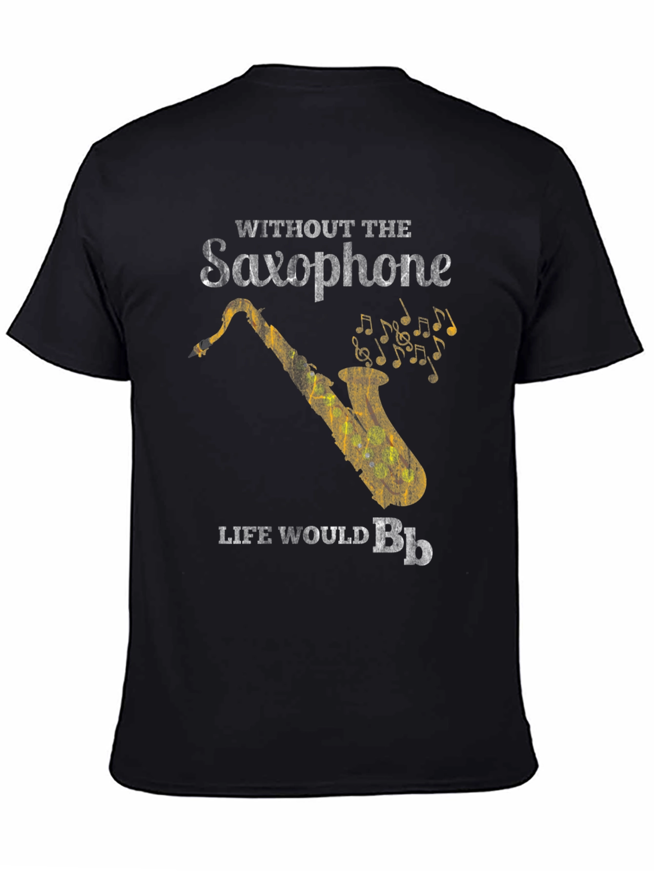 Black Saxophone Life Black T-Shirt view 4