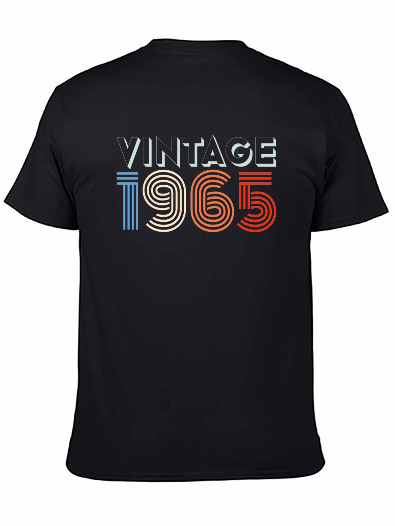 Black Vintage 1965 Graphic Tee - Retro Style Black T-Shirt view 4