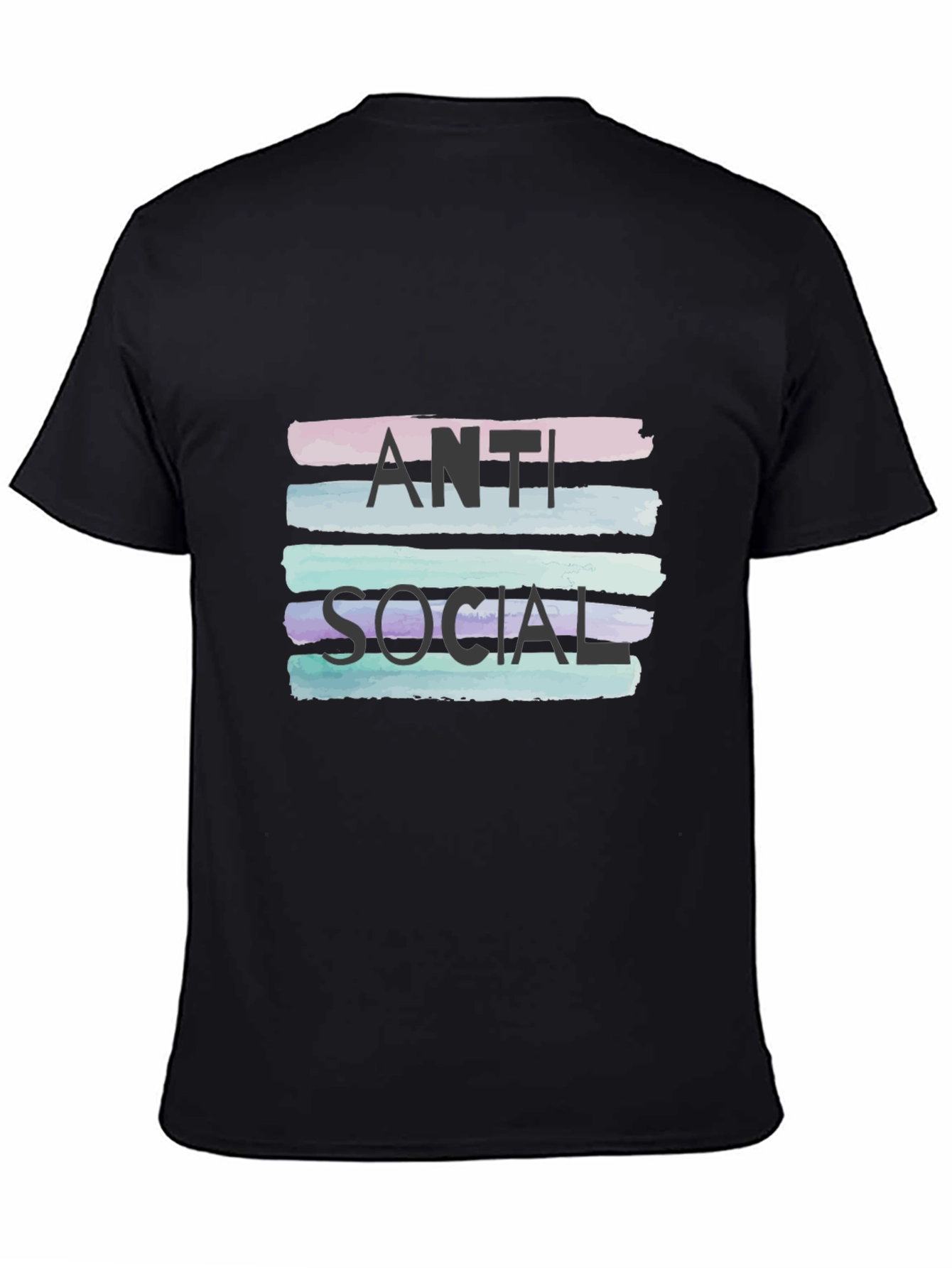 Black Anti Social Graphic Tee - Stylish Statement Shirt view 4