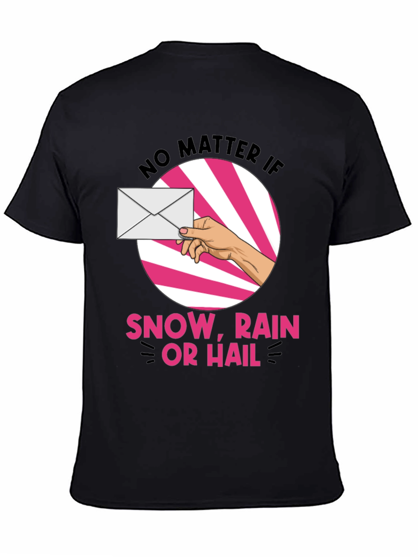 Black Mail Carrier T-Shirt: Snow, Rain or Hail view 4