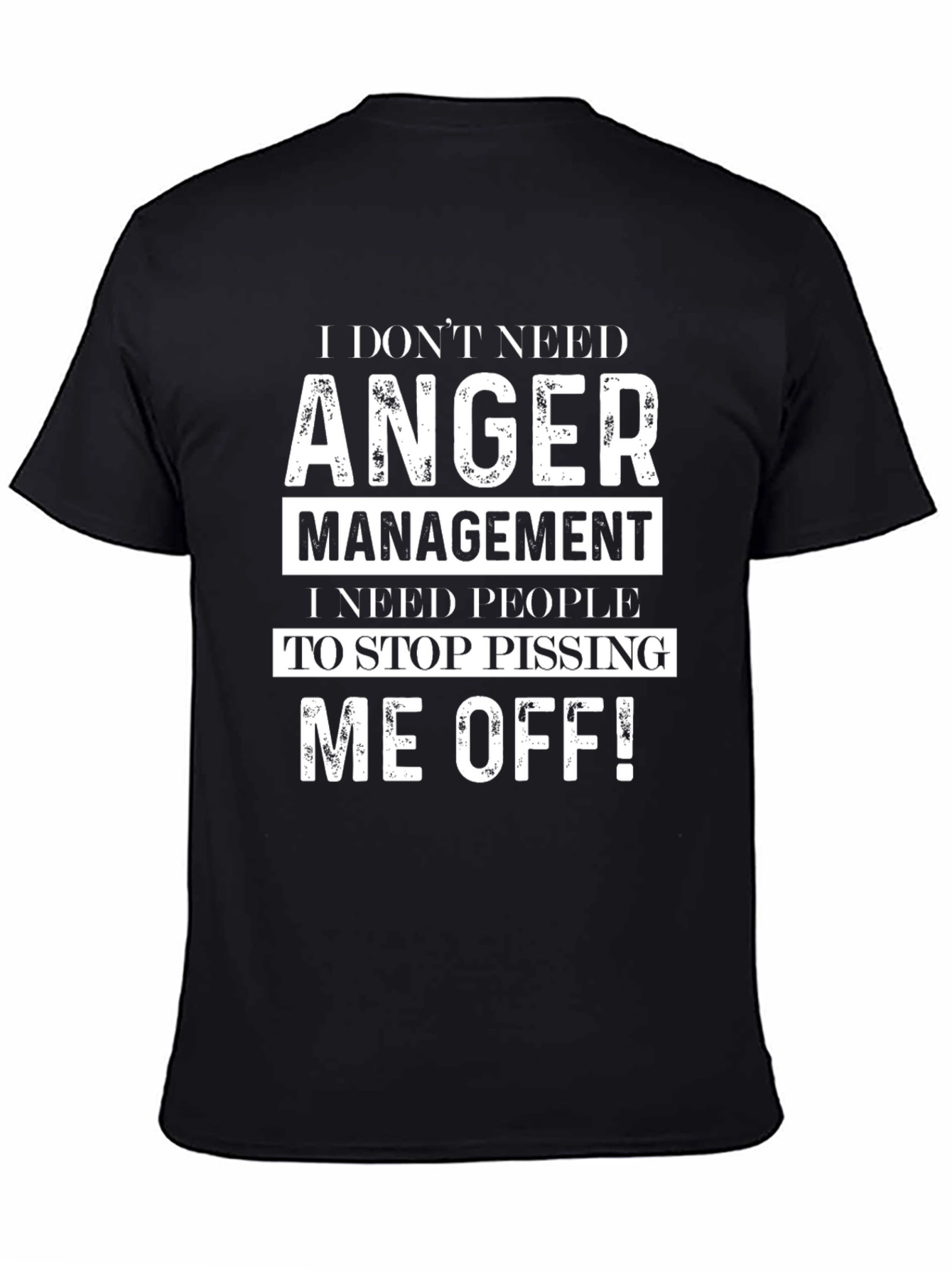 Black Funny Anger Management Novelty Graphic Tee view 4