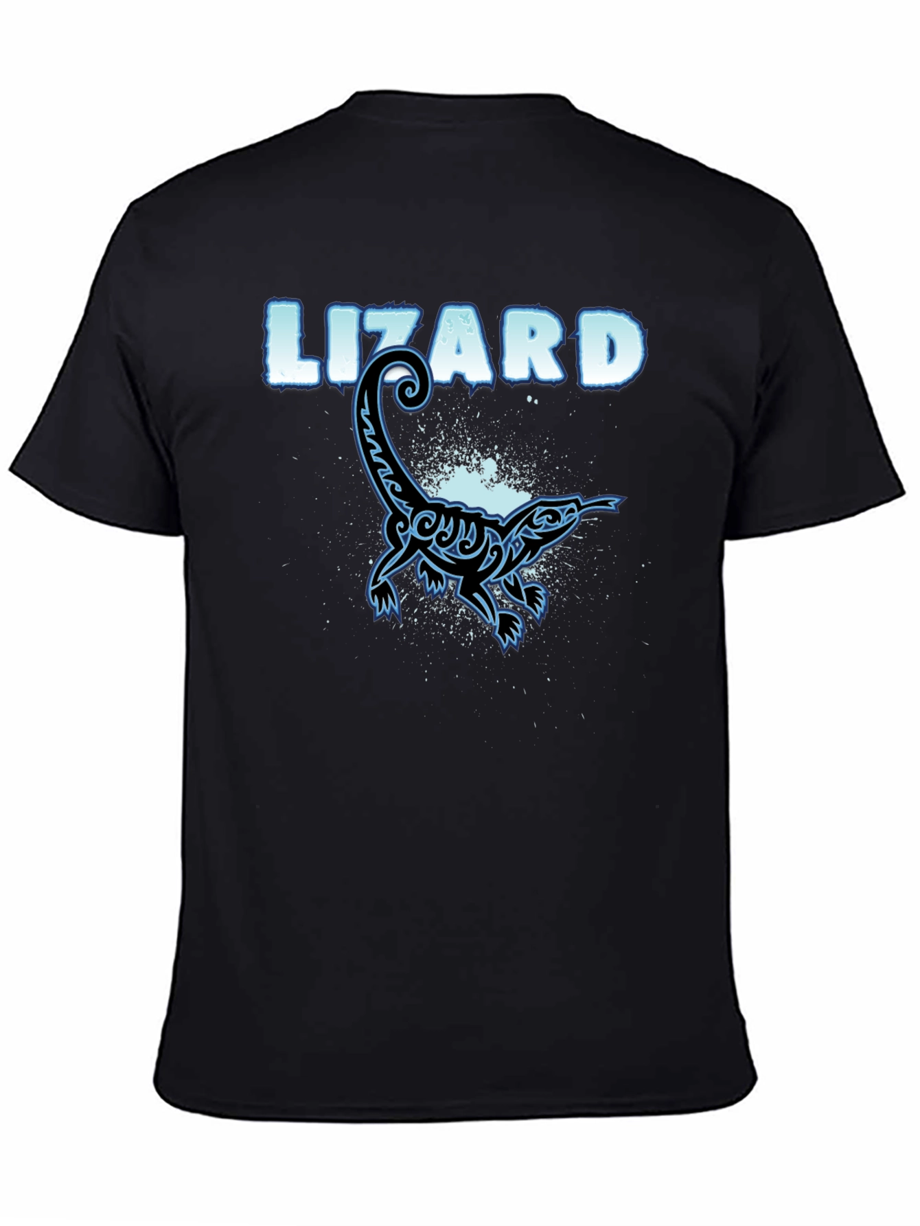 Black Cool Lizard Graphic T-Shirt - Black Cotton Tee view 4