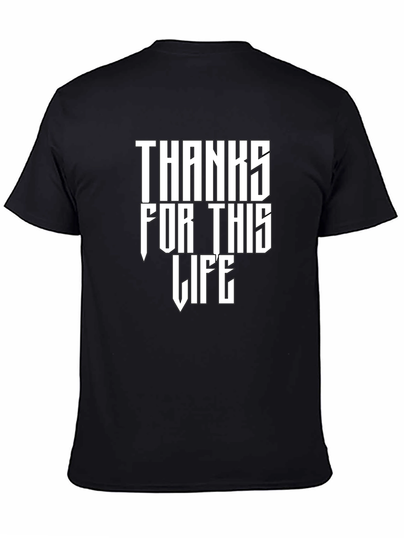 Black Thanks For This Life Graphic Tee - Black view 4