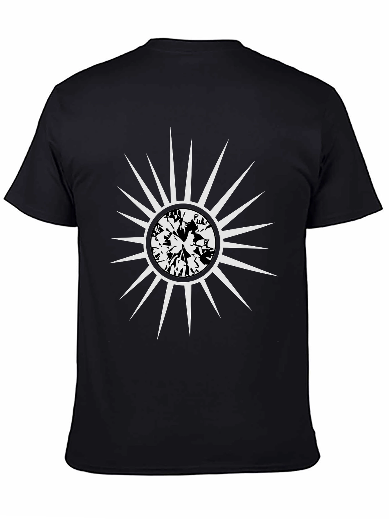 Black Sunburst Graphic Tee - Stylish Men's Black T-Shirt view 4