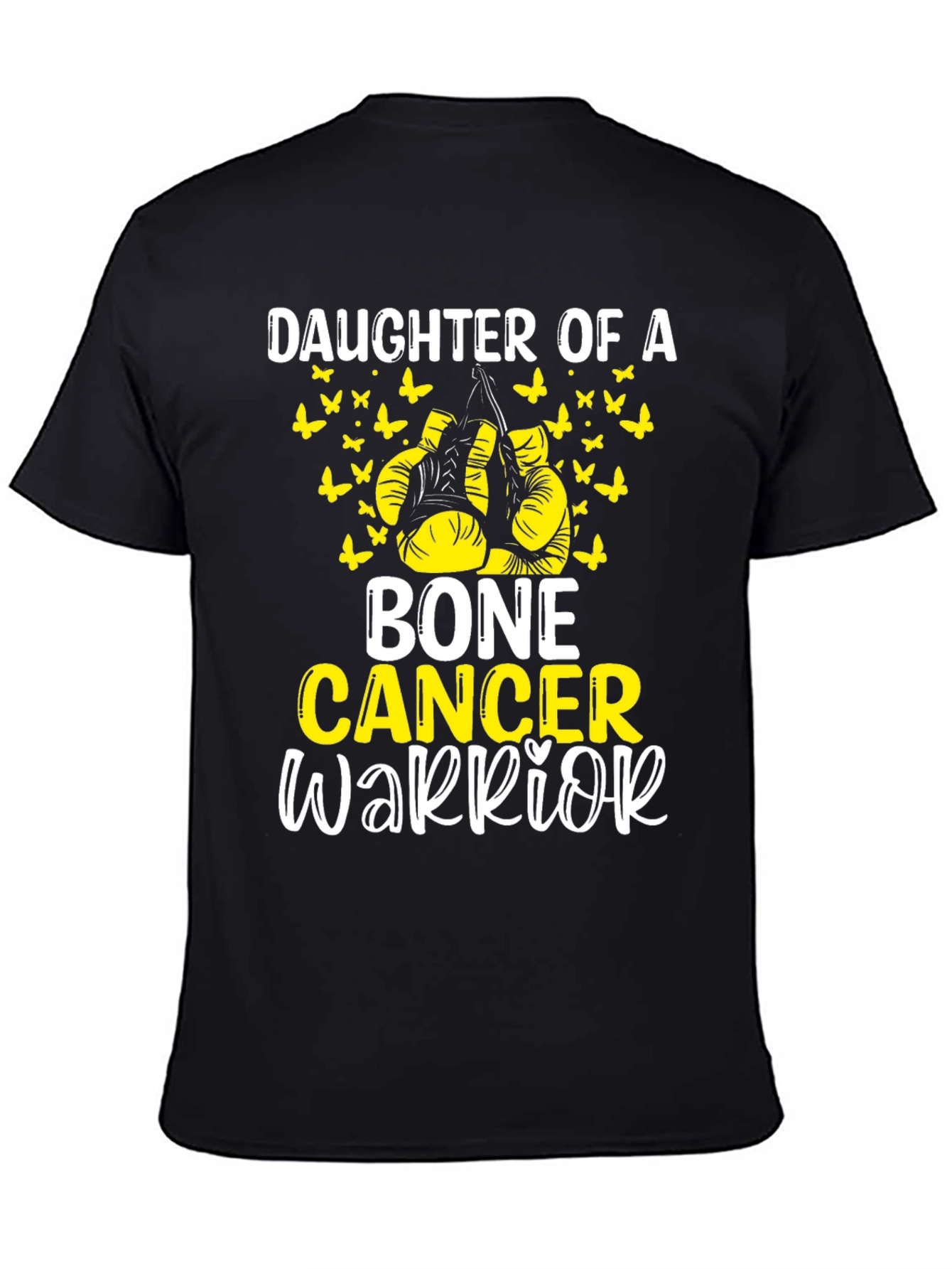 Black Bone Cancer Warrior Daughter T-Shirt view 4
