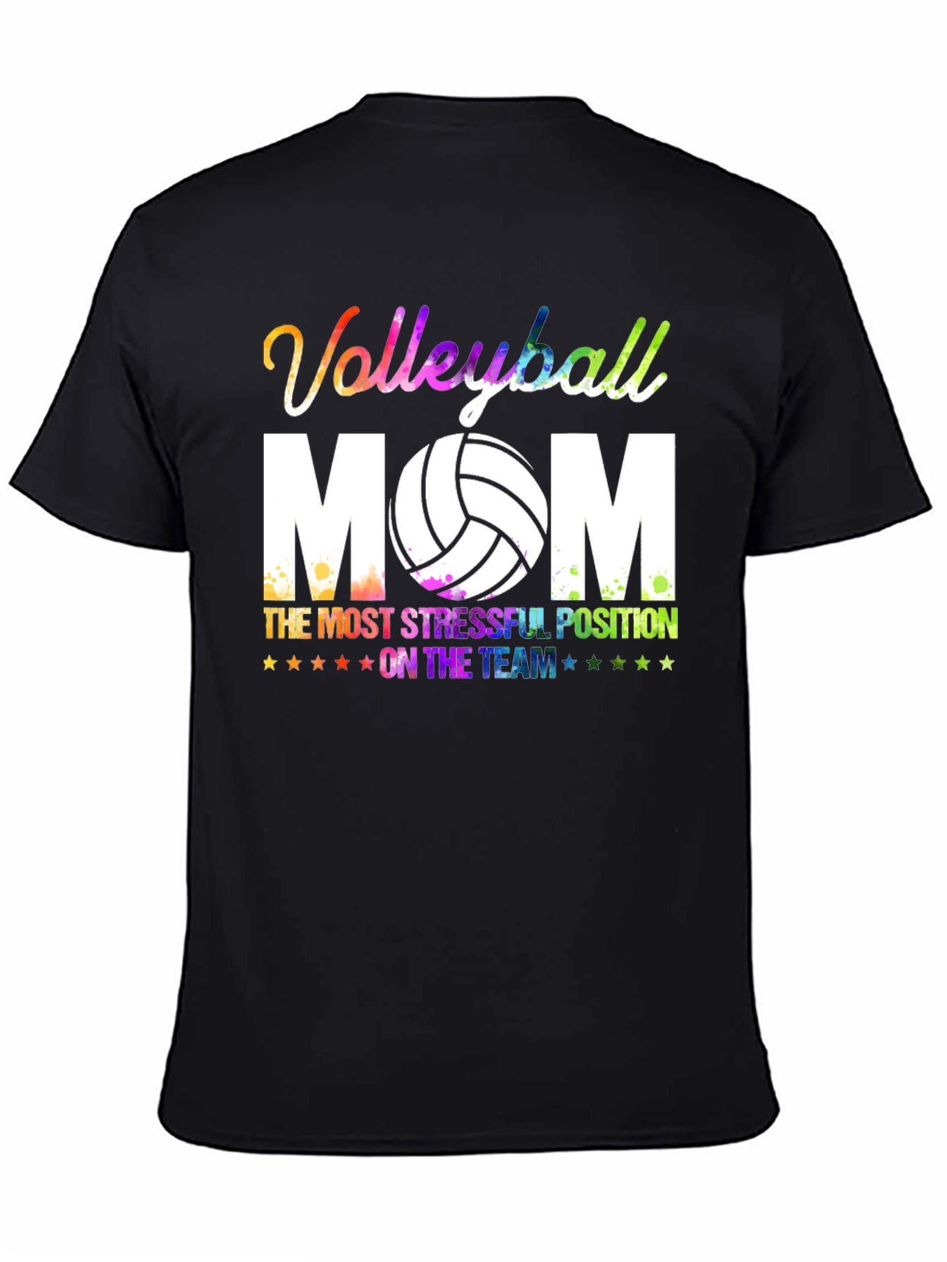 Black Volleyball Mom Graphic T-Shirt view 4