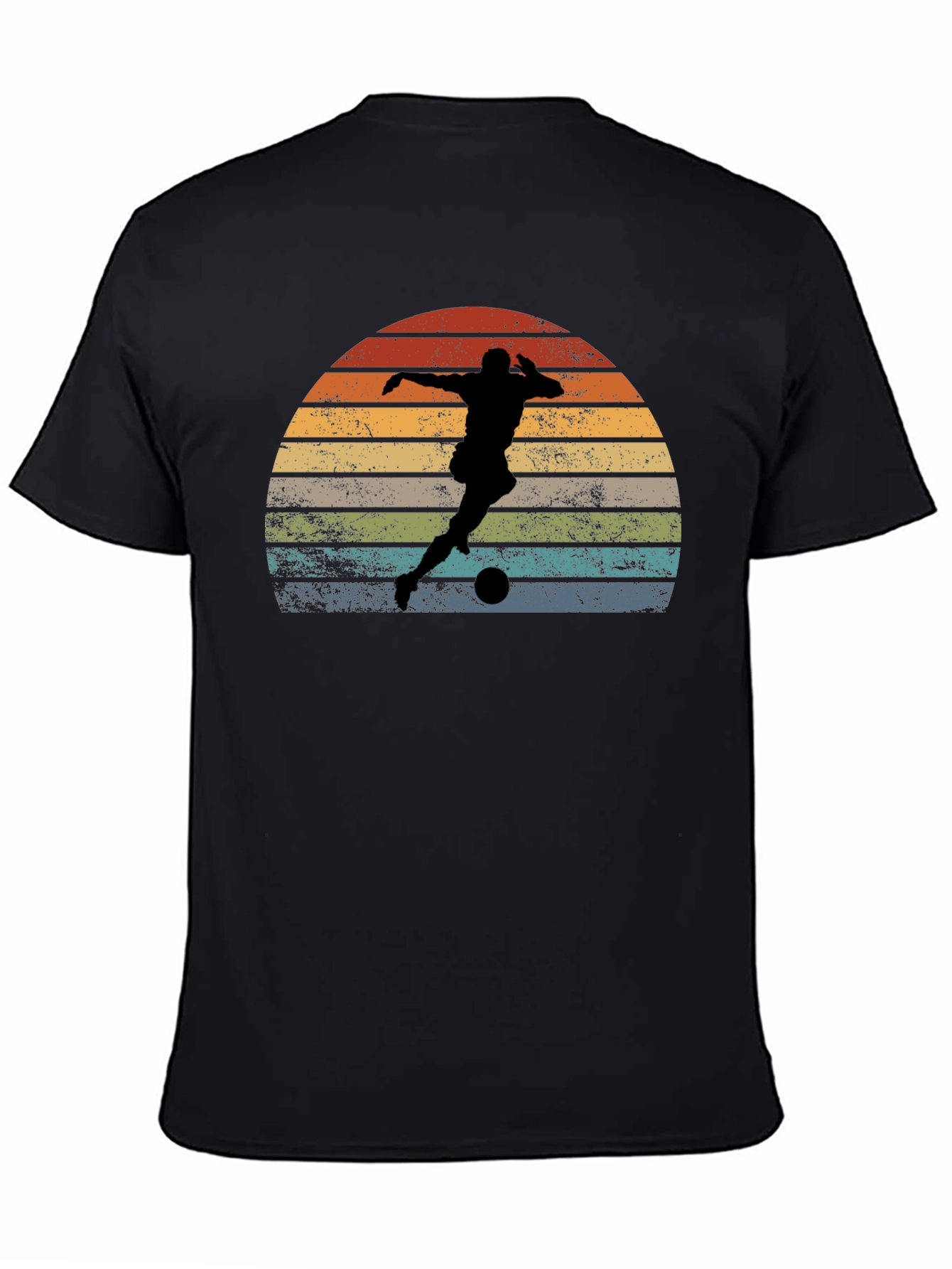 Black Retro Soccer Player Graphic Tee view 4