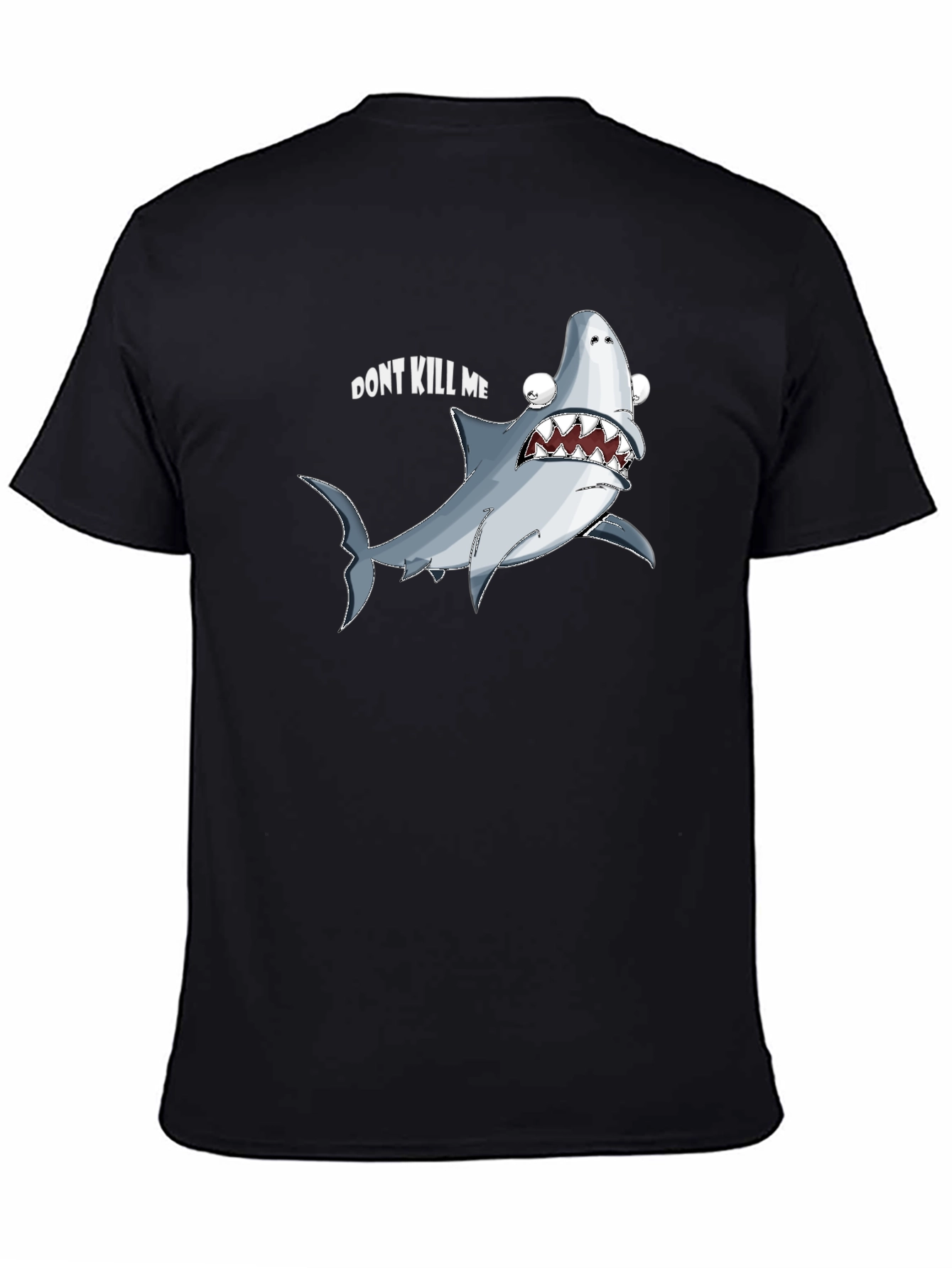 Black Funny Shark Graphic Tee - "Don't Kill Me" view 4