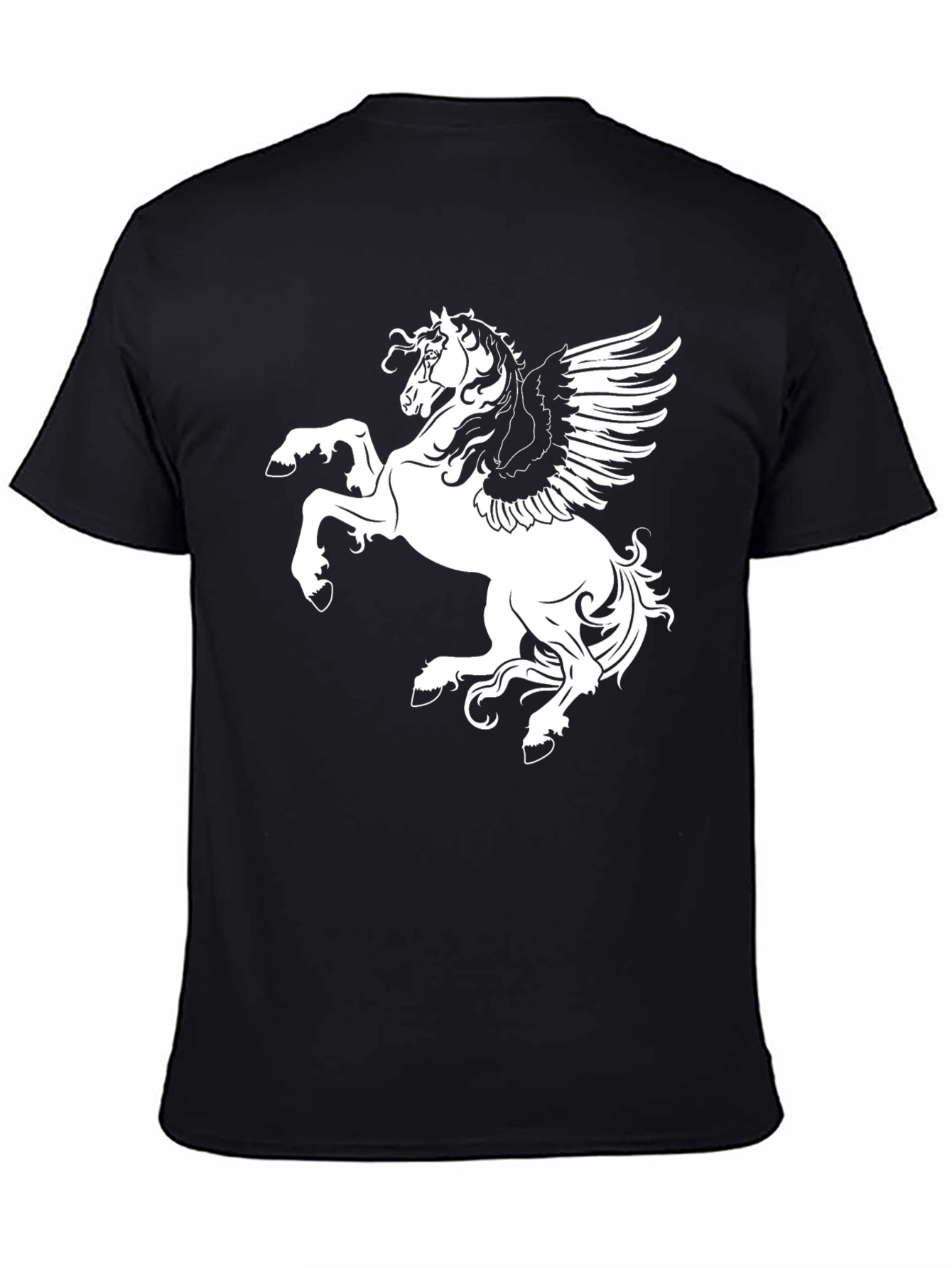 Black Black Pegasus Graphic Tee | Men's Casual Shirt view 4