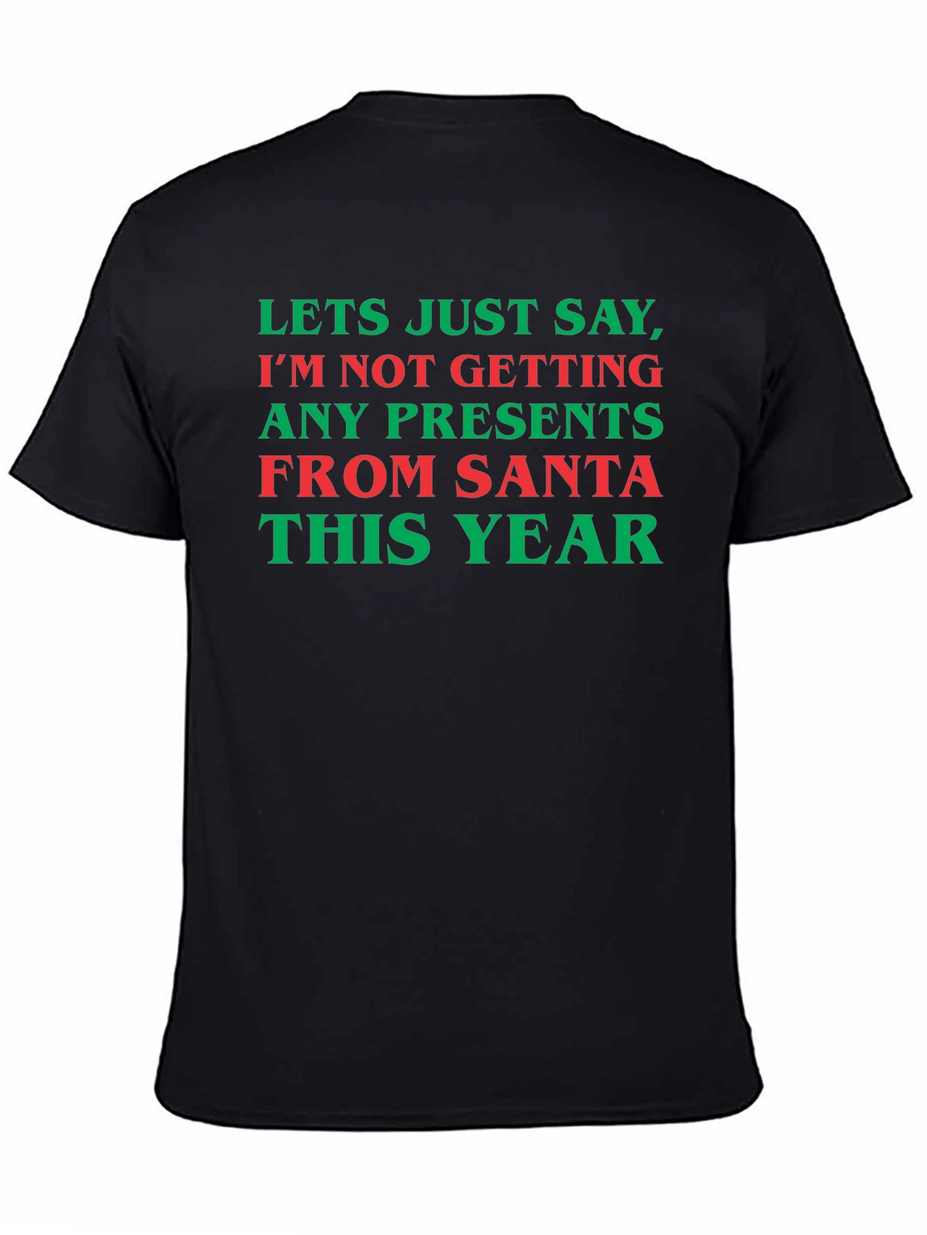 Black Funny Santa Presents T-Shirt view 4
