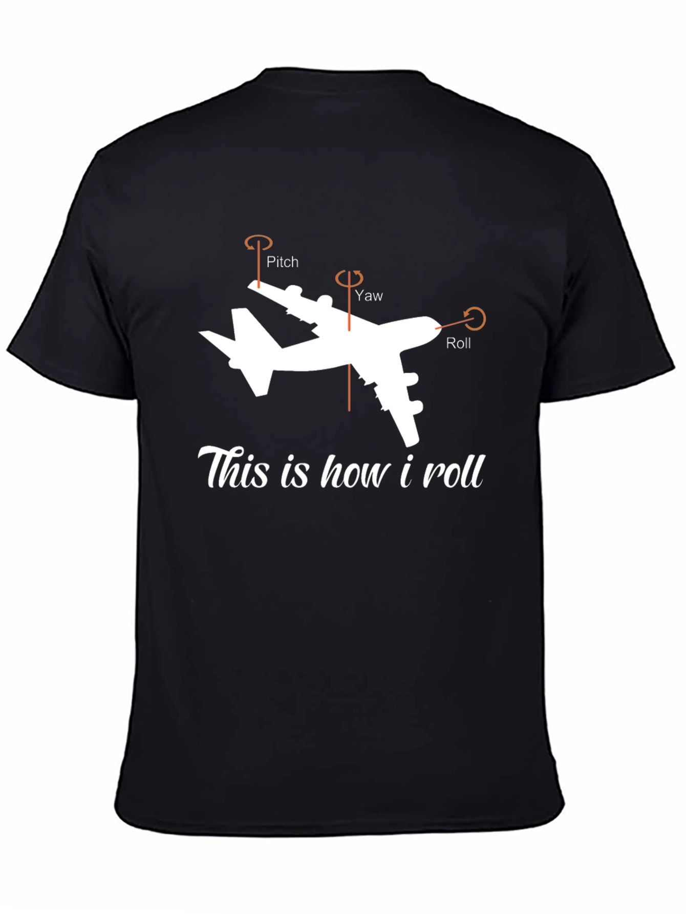 Black Aviation Humor Tee - This is How I Roll Airplane Shirt view 4