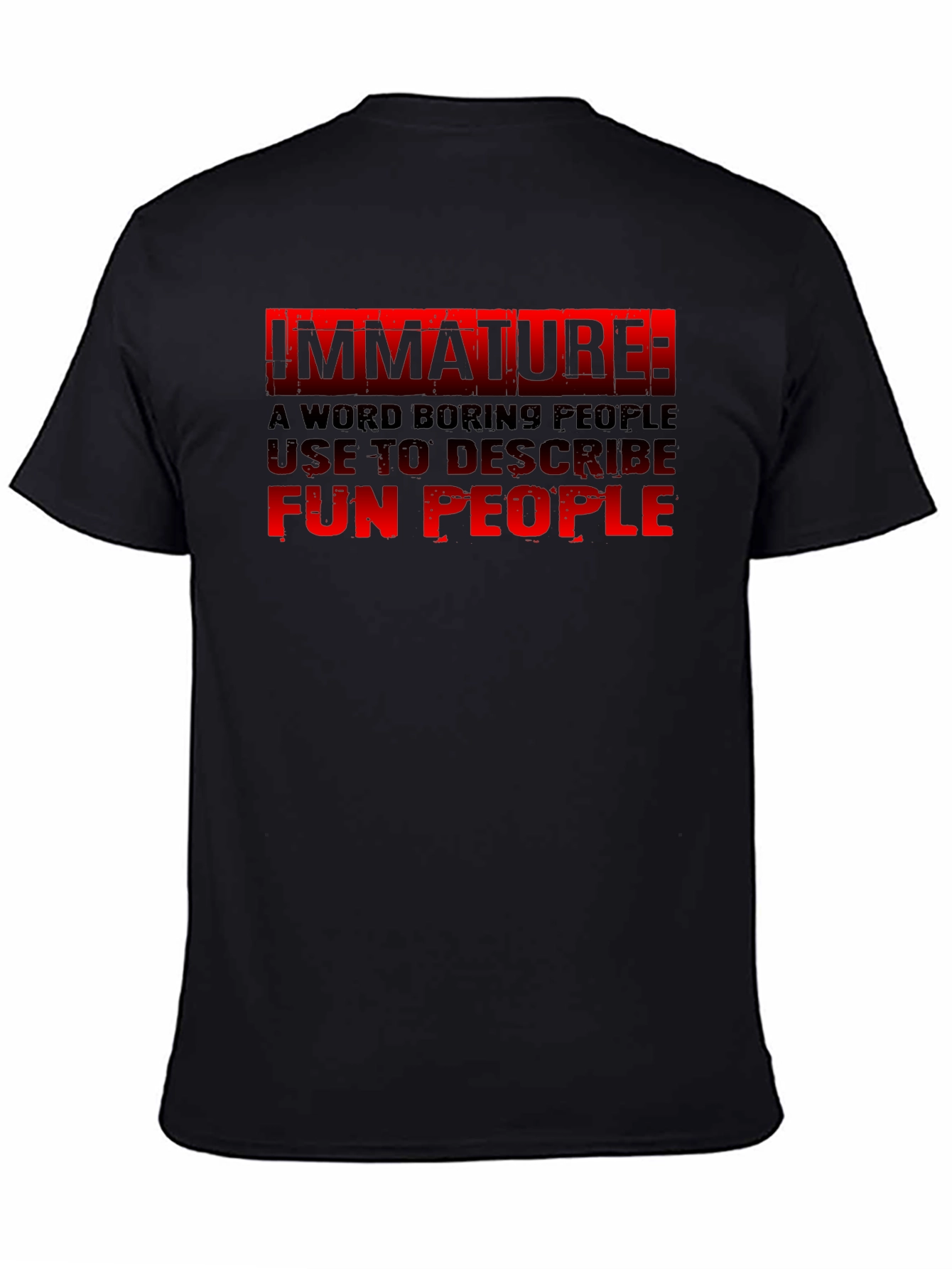 Black Immature: Fun People Graphic Tee - Black Cotton view 4