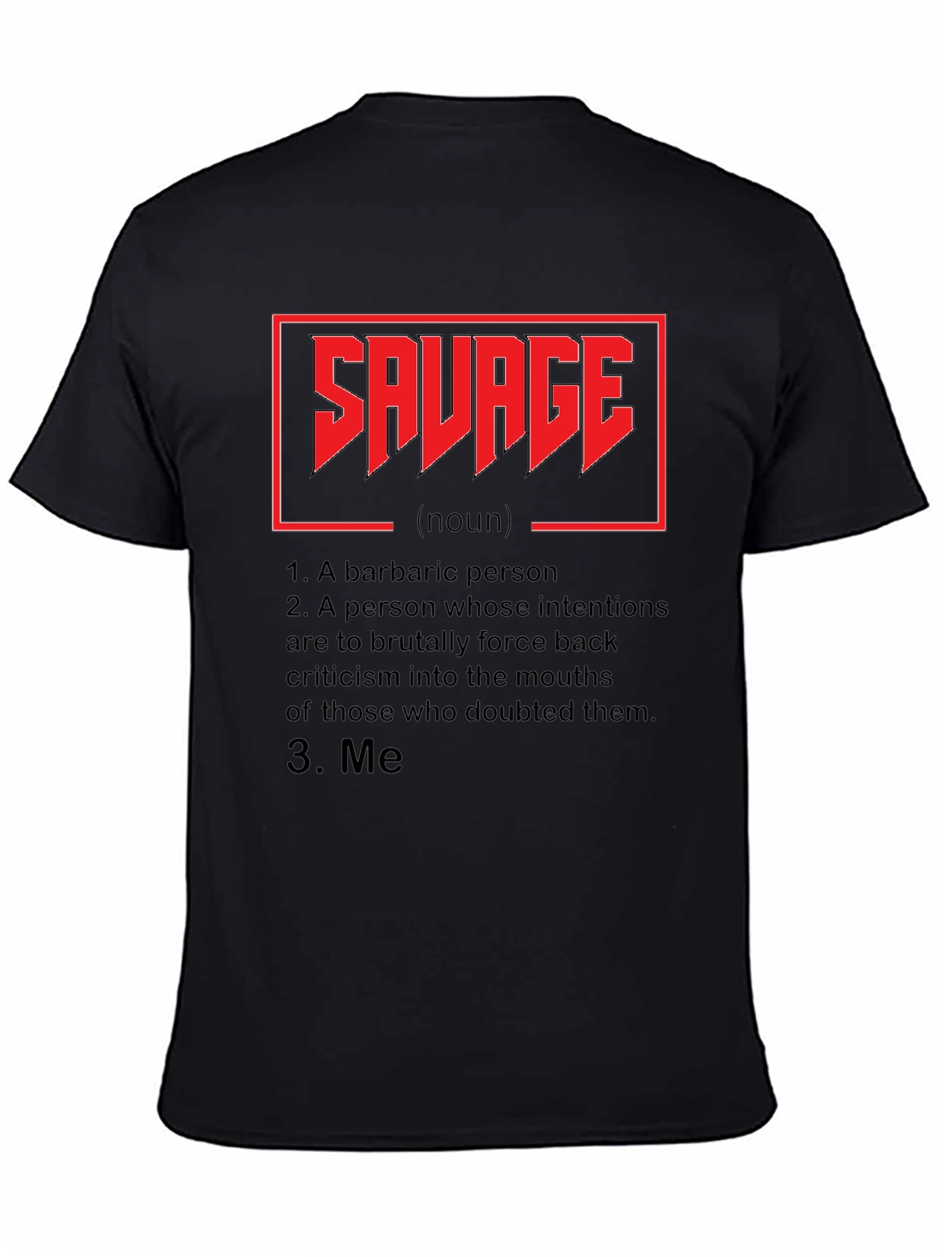 Black Savage Definition Graphic Tee - Black view 4