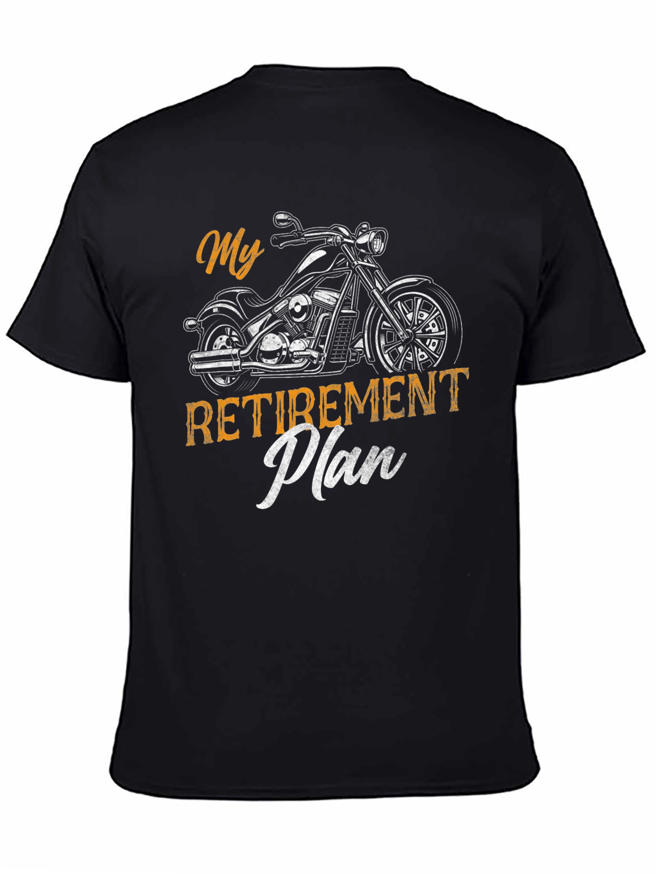 Black My Retirement Plan Motorcycle T-Shirt view 4