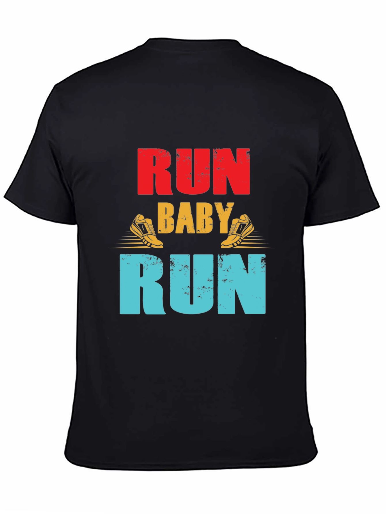 Black Run Baby Run Graphic T-Shirt view 4