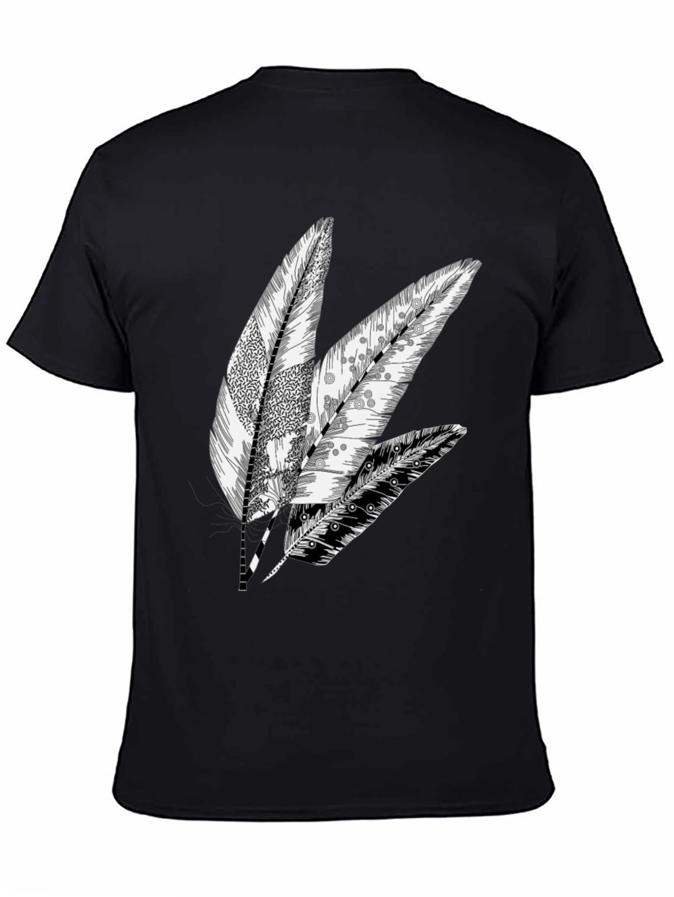 Black Feather Graphic Black Tee view 4