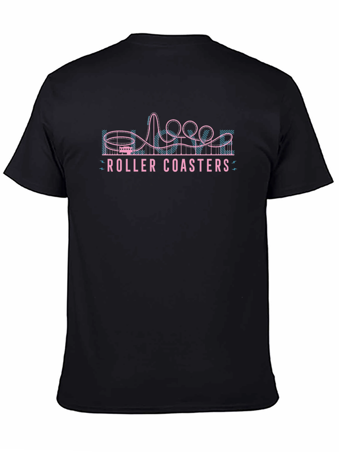 Black Retro Roller Coaster Graphic Tee - Black view 4